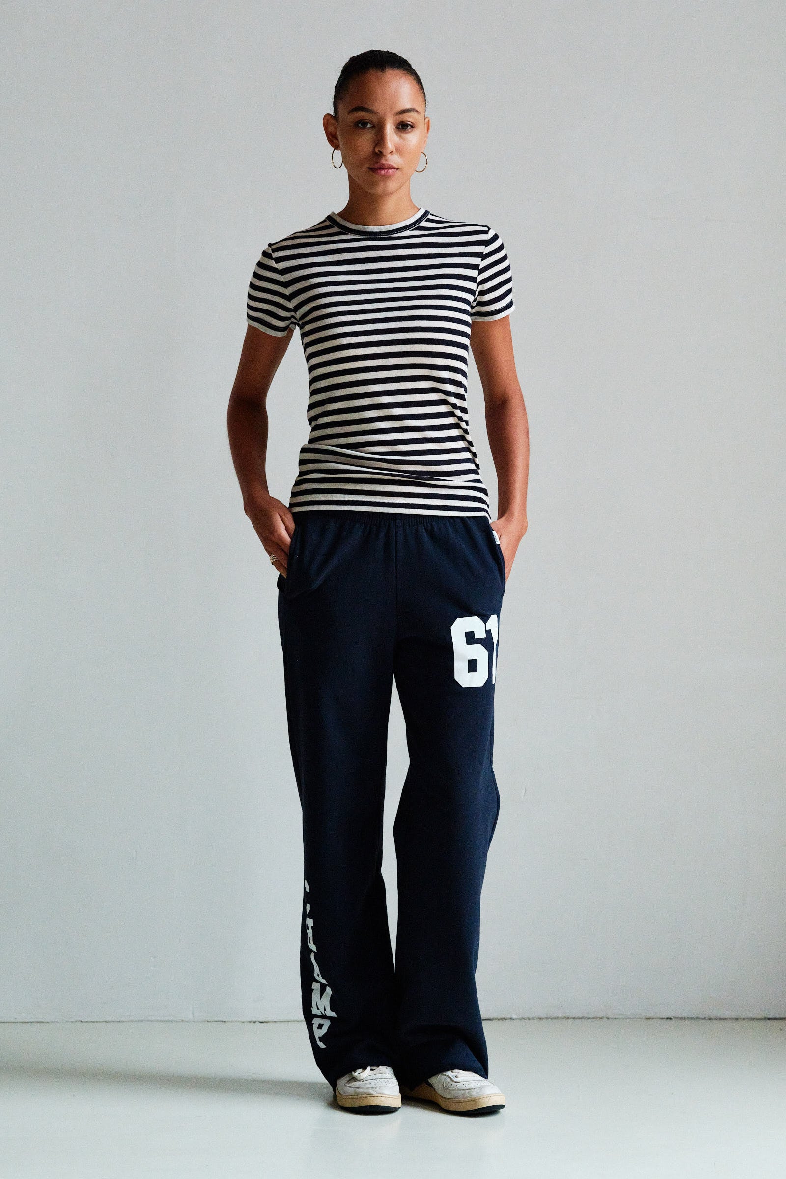 TROUSERS (S26F1872LTD) NAVY - WHITE