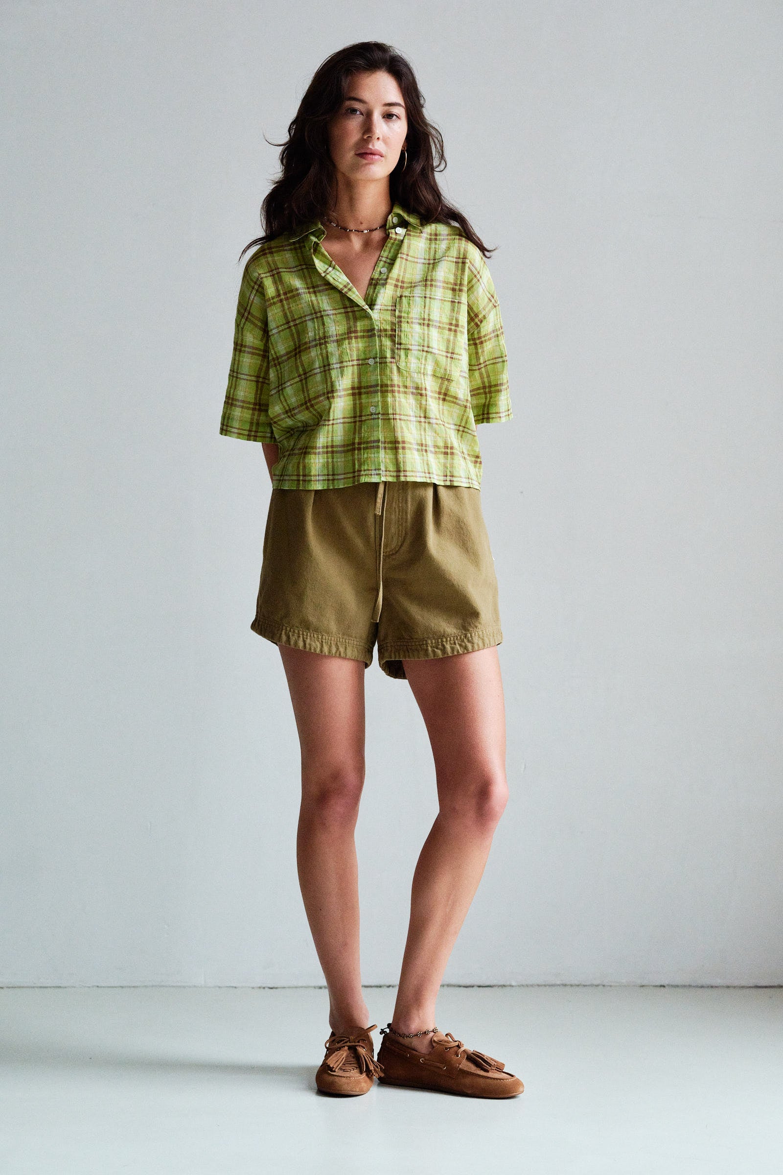 BLOUSE (S26F1895LTD) SUNNY LIME CHECK
