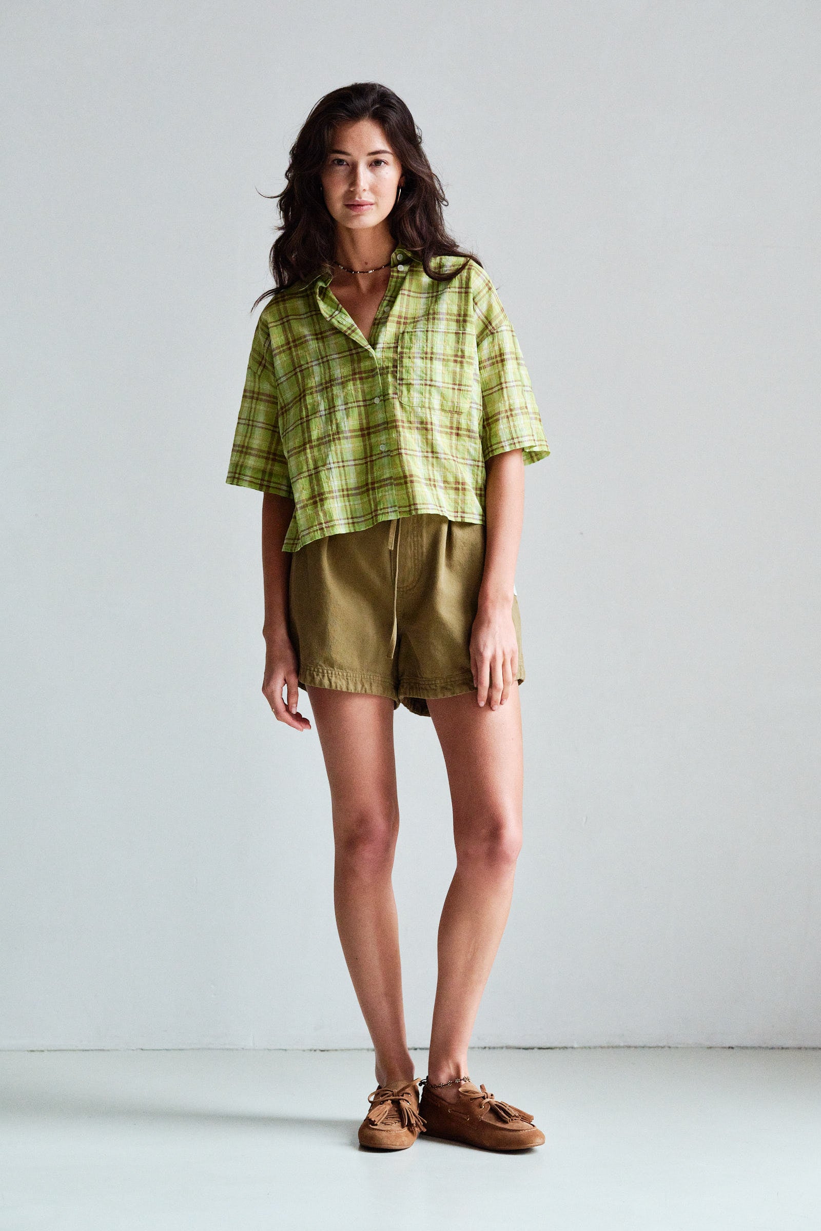 BLOUSE (S26F1895LTD) SUNNY LIME CHECK