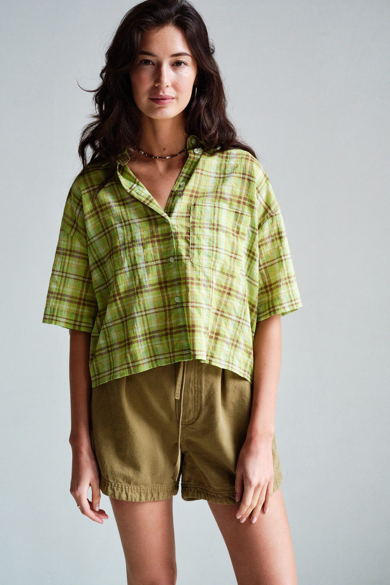 BLOUSE (S26F1895LTD) SUNNY LIME CHECK