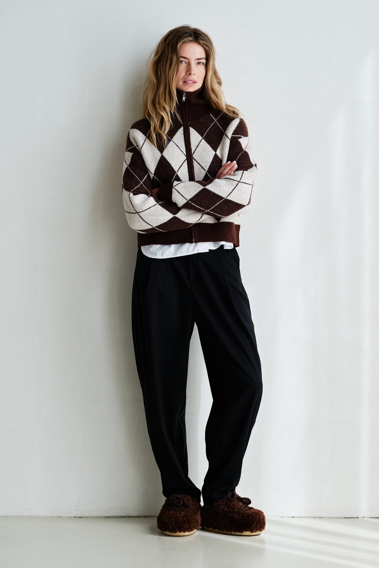 CARDIGAN (W26C398) BROWN - ECRU