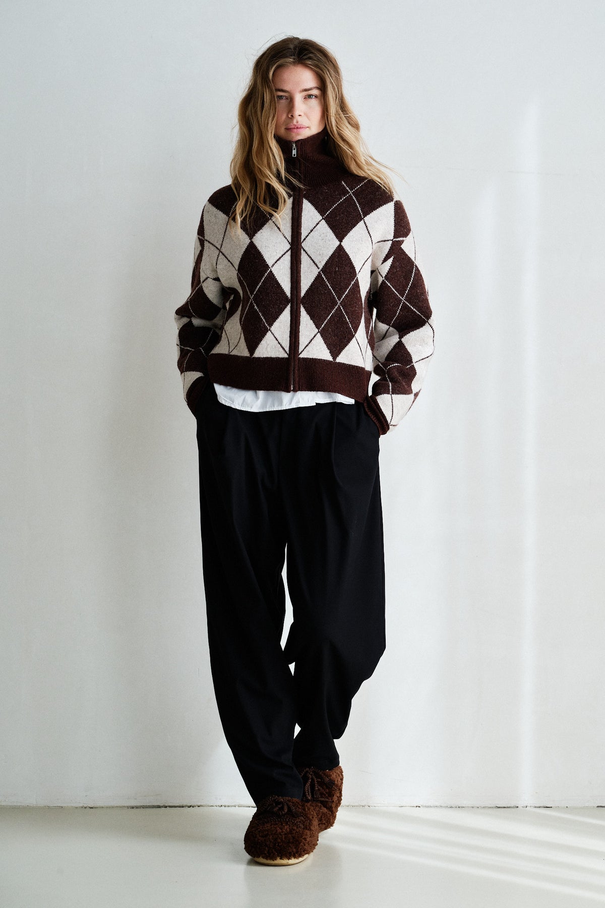 CARDIGAN (W26C398) BROWN - ECRU