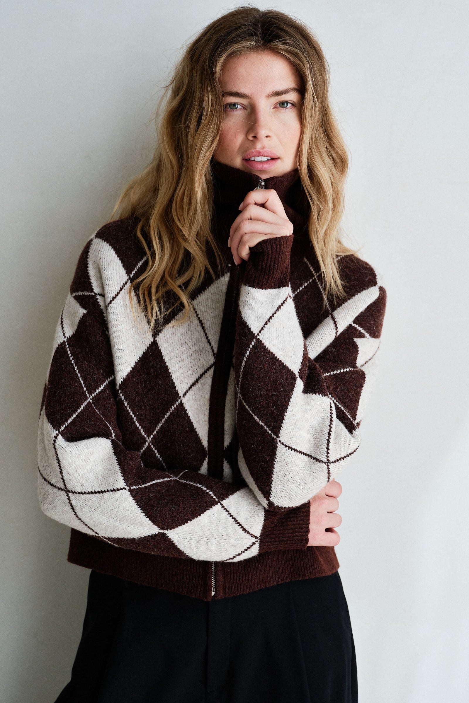 CARDIGAN (W26C398) BROWN - ECRU