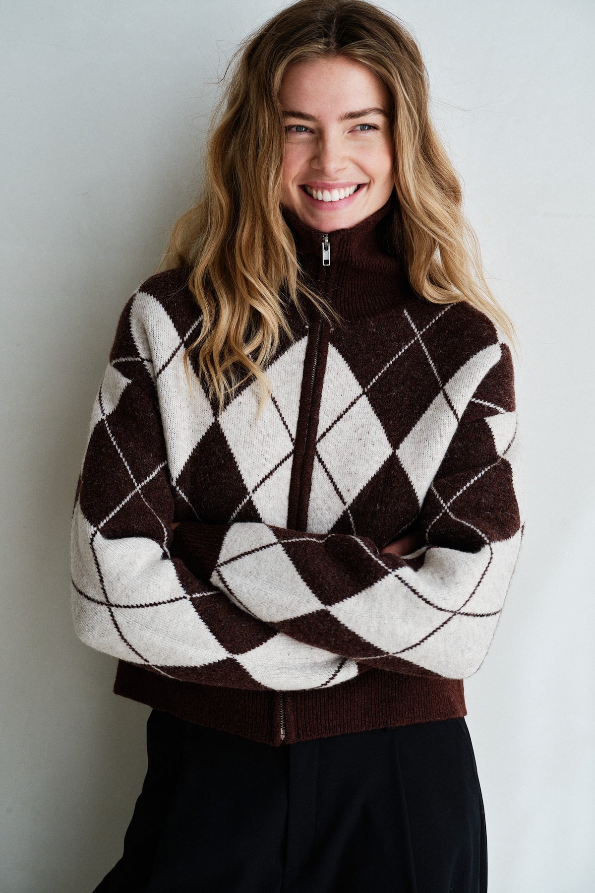 CARDIGAN (W26C398) BROWN - ECRU