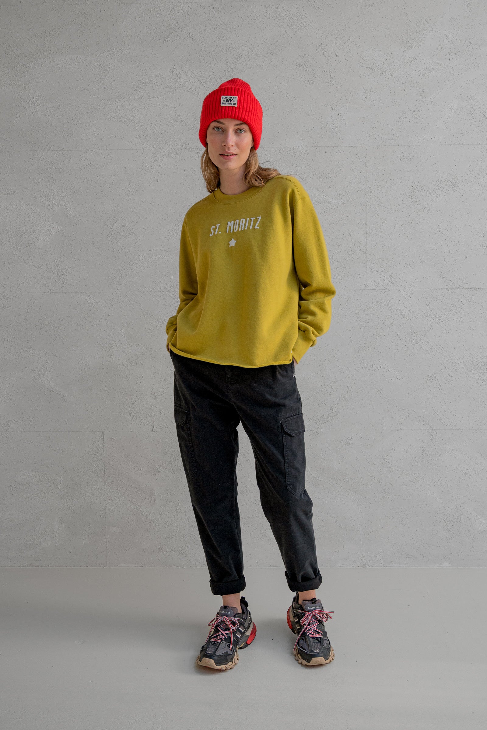 SWEATER PRINT (W25F1700) CURRY - ECRU