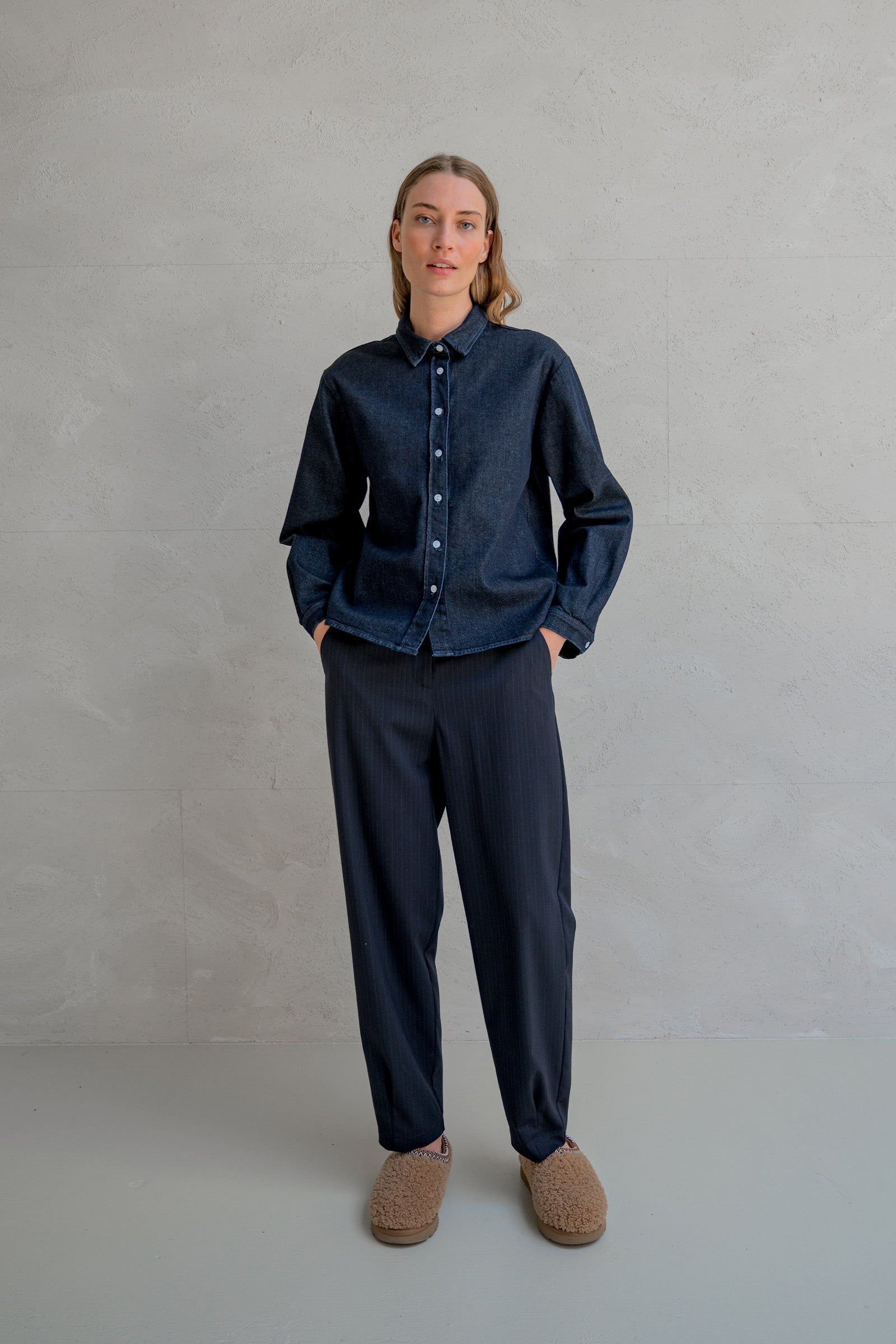 BLOUSE (W25Z801) DARK BLUE JEANS