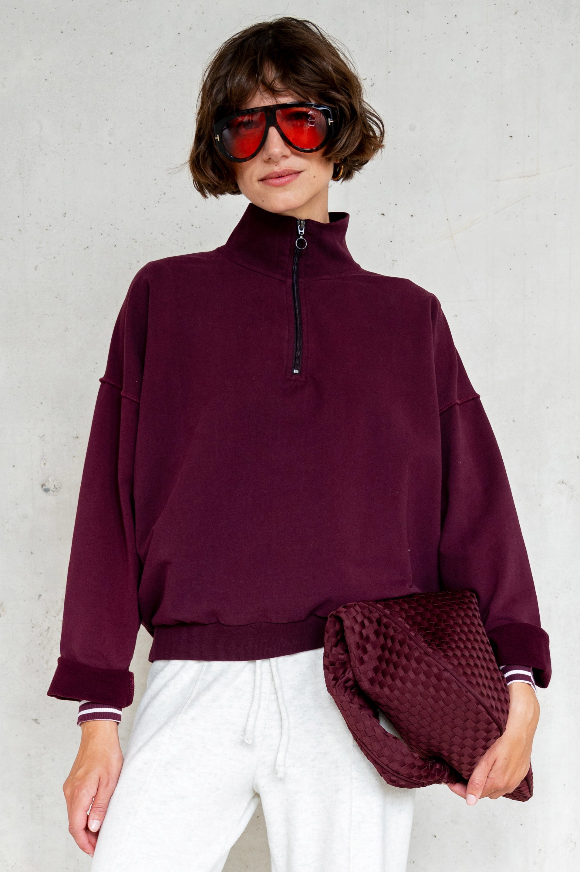 Sweater print W25F1764LTD Aubergine - Black | Penn&Ink