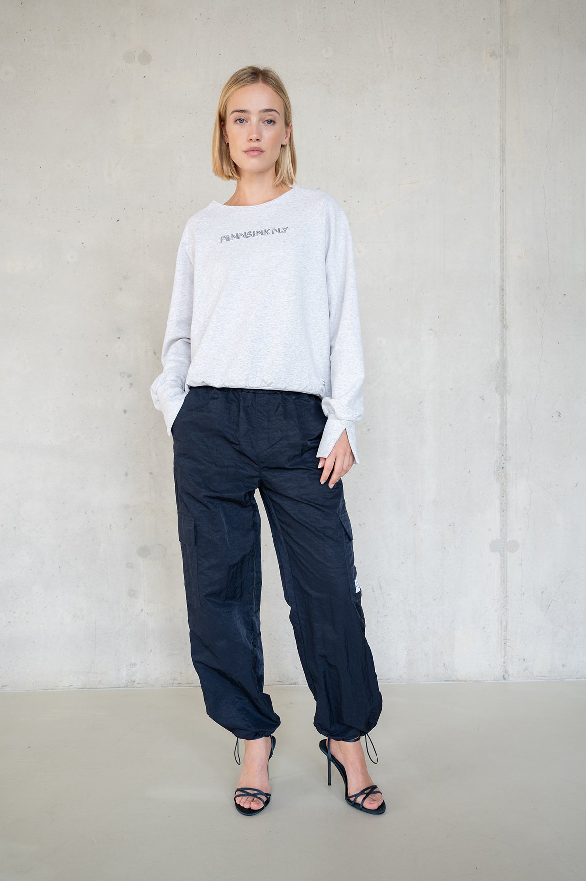 SWEATER MELANGE PRINT (W25F1753LTD-M) GREY MELANGE