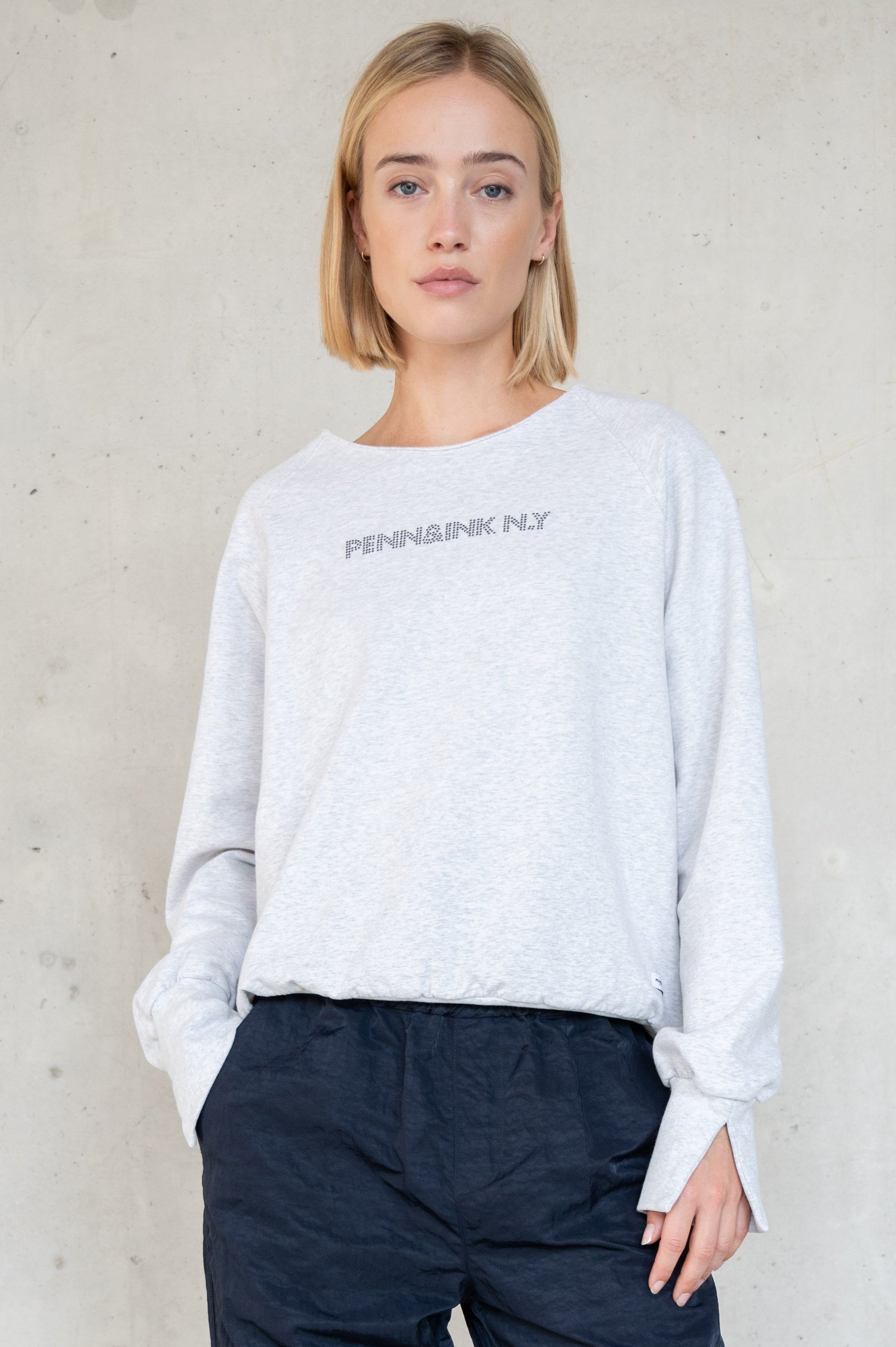 SWEATER MELANGE PRINT (W25F1753LTD-M) GREY MELANGE