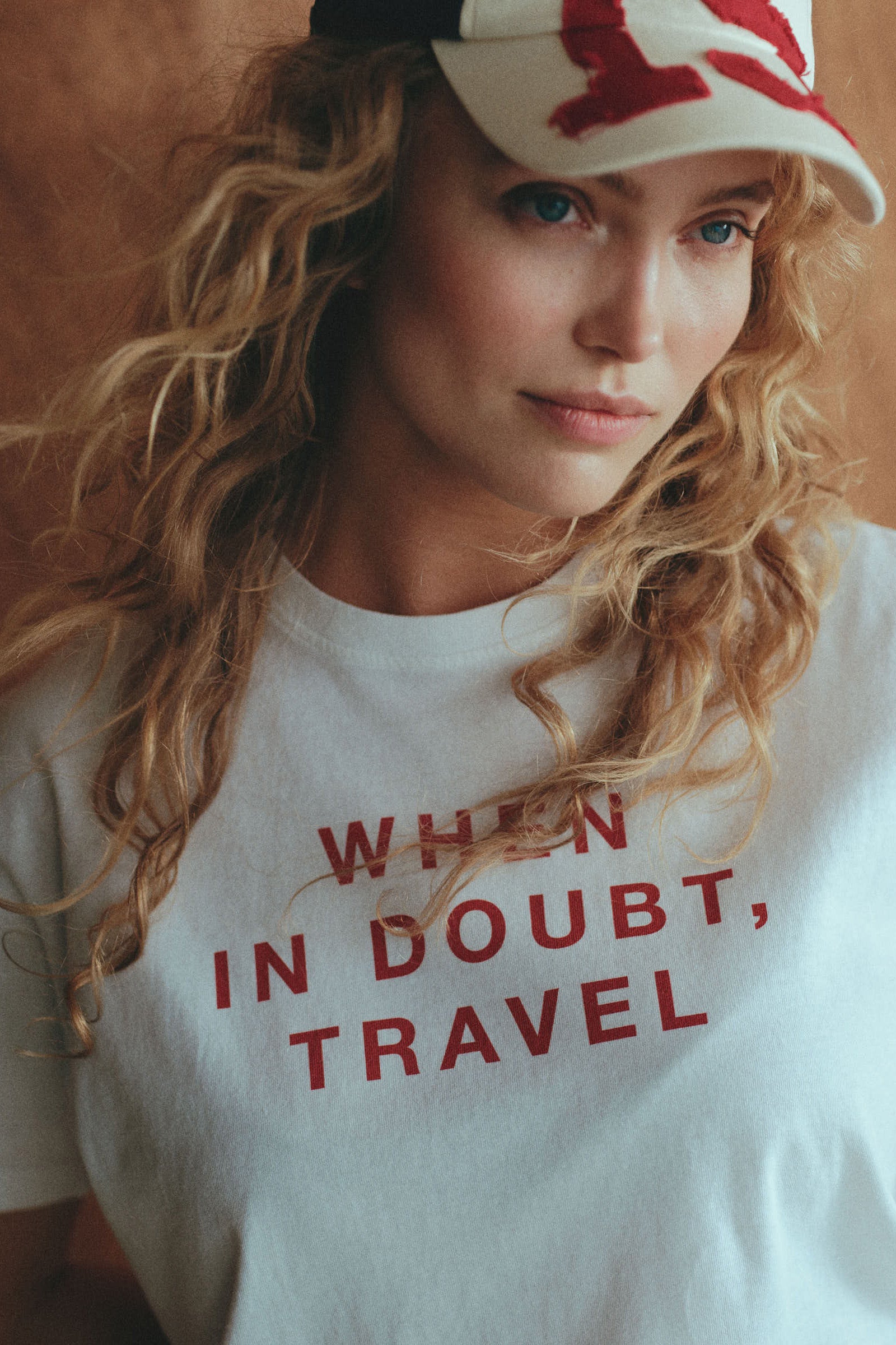 T-SHIRT PRINT (REESE) WHITE - TOMATO