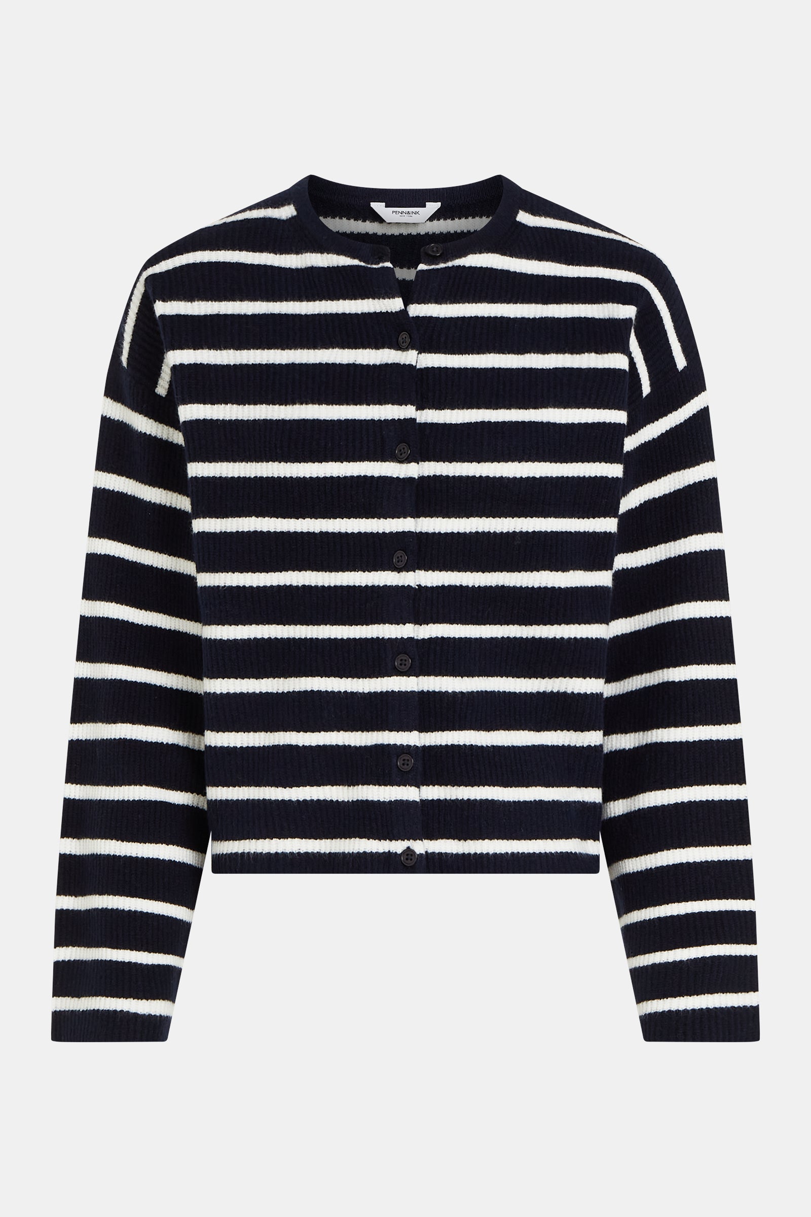 CARDIGAN STRIPE (S26B390) NAVY - ECRU