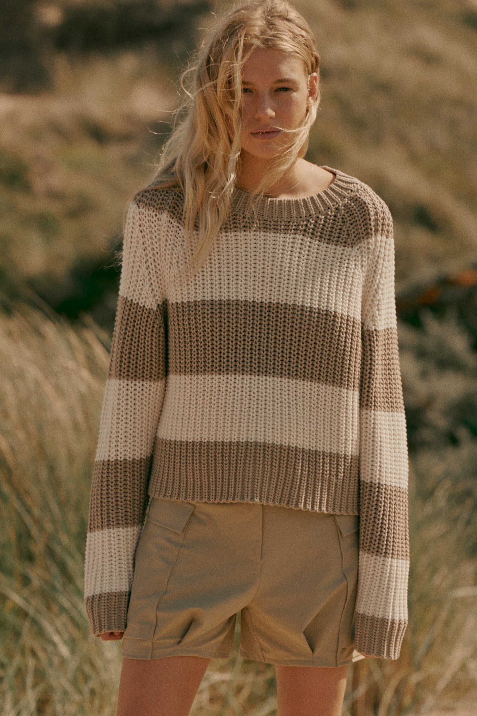 JUMPER STRIPE (S26B407) PEPPER - ECRU