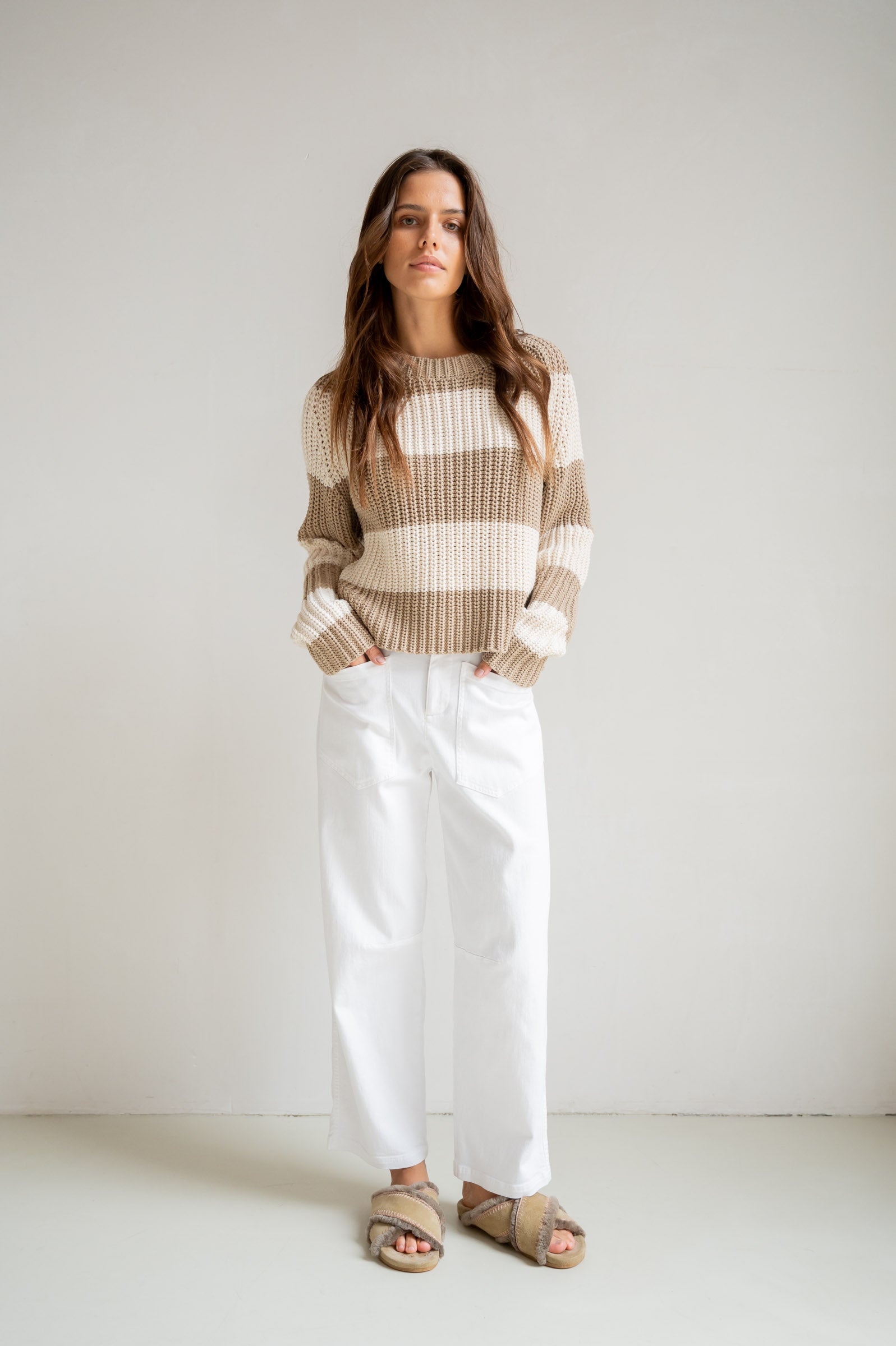 JUMPER STRIPE (S26B407) PEPPER - ECRU