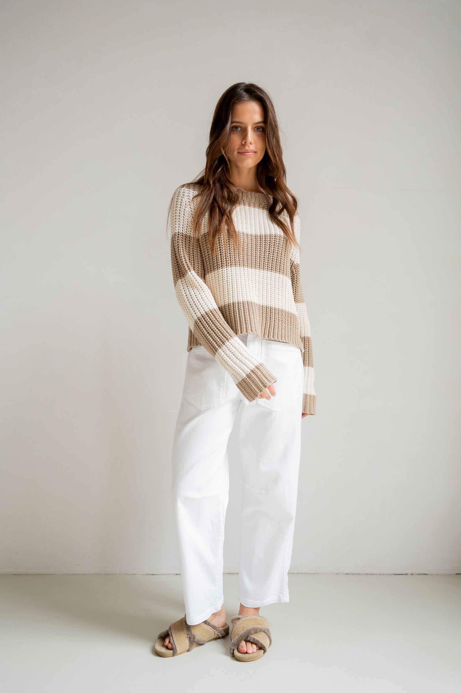 JUMPER STRIPE (S26B407) PEPPER - ECRU