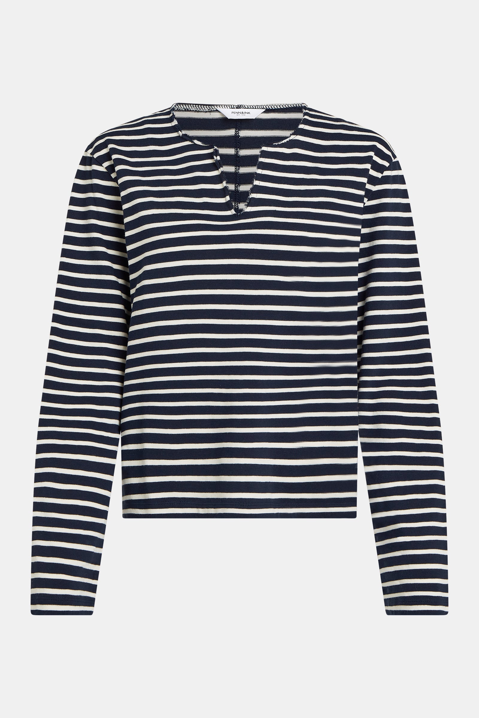 Longsleeve Stripe (S26F1806) Night - Ecru | Penn&Ink