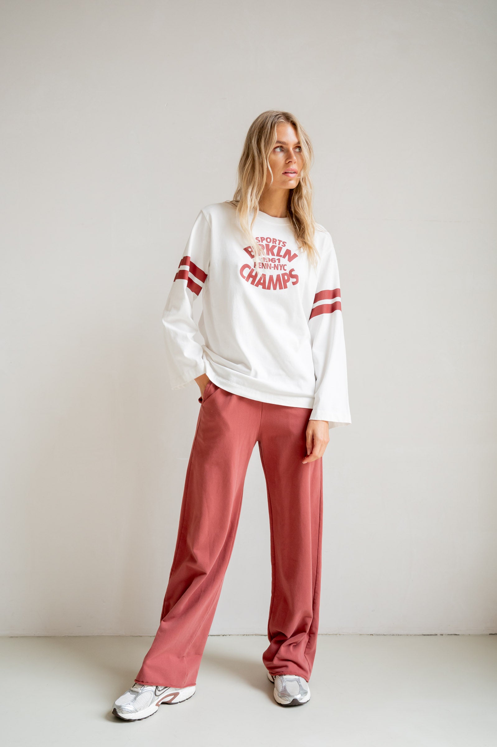 LONGSLEEVE PRINT (S26F1807) ECRU - BURGUNDY