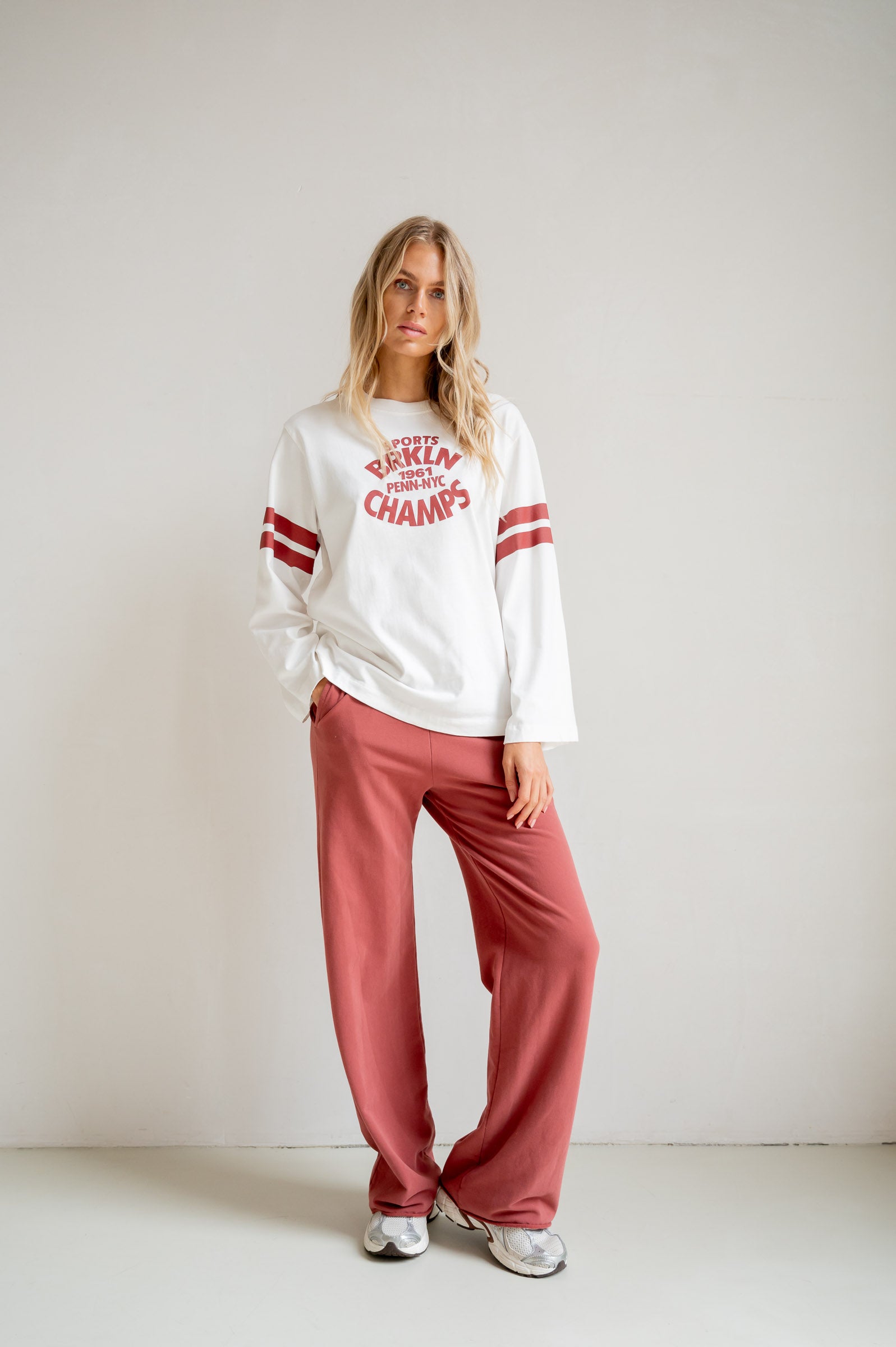 LONGSLEEVE PRINT (S26F1807) ECRU - BURGUNDY