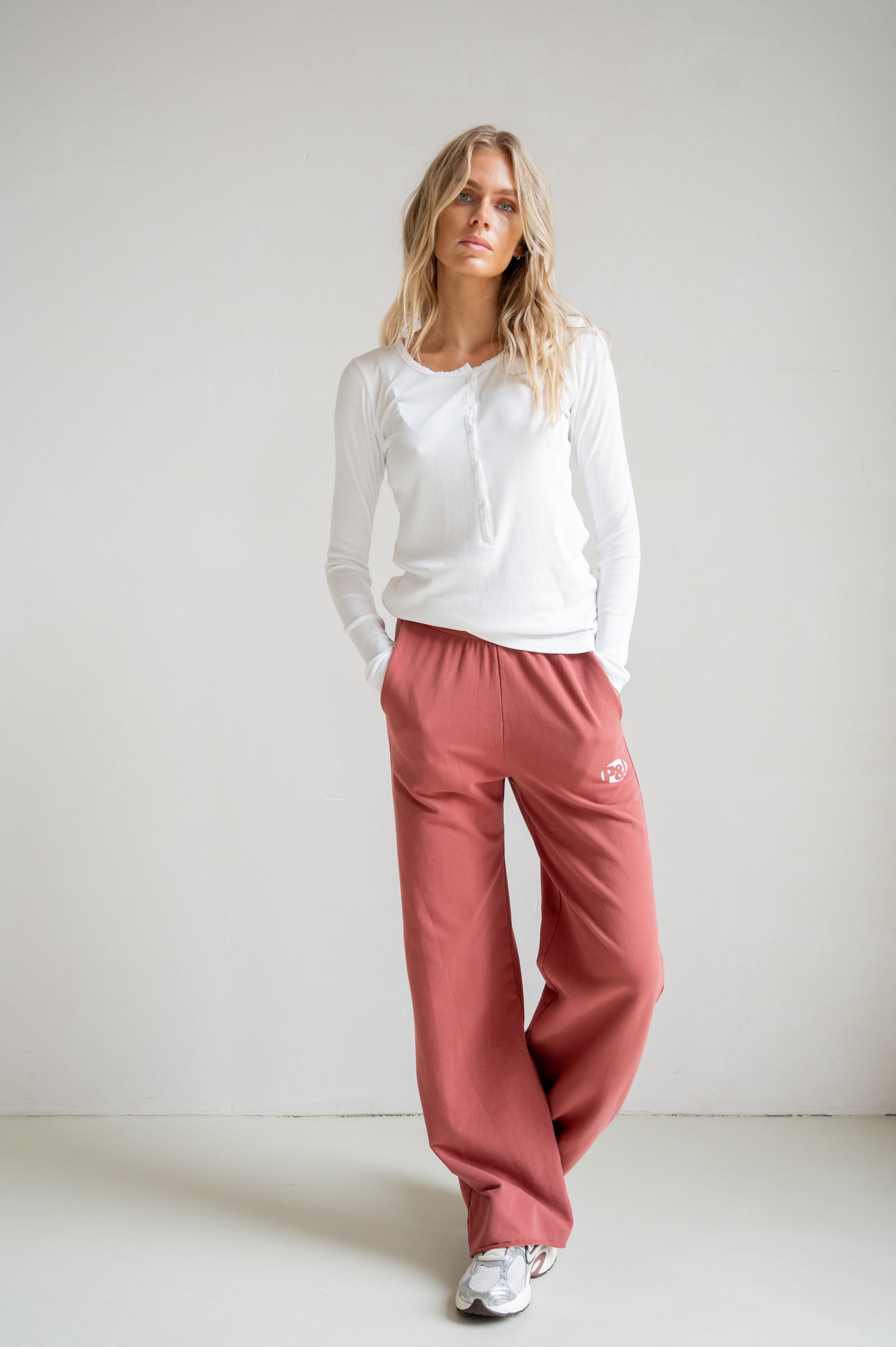 TROUSERS PRINT (S26F1834) BURGUNDY - ECRU