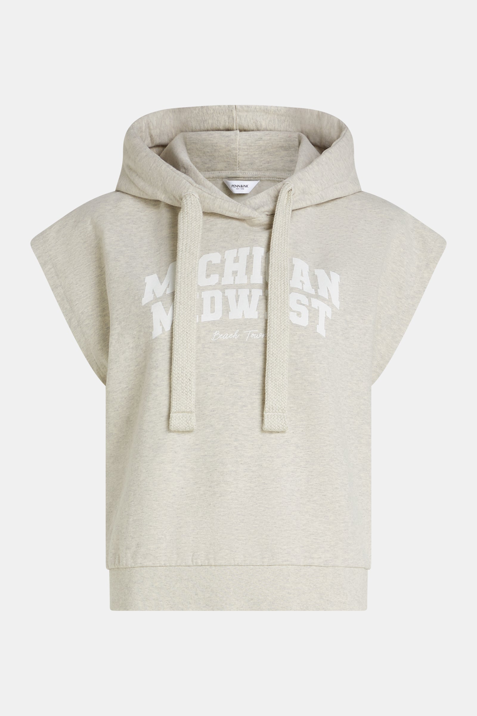 HOODIE (S26F1873LTD) GREY MELANGE - WHITE