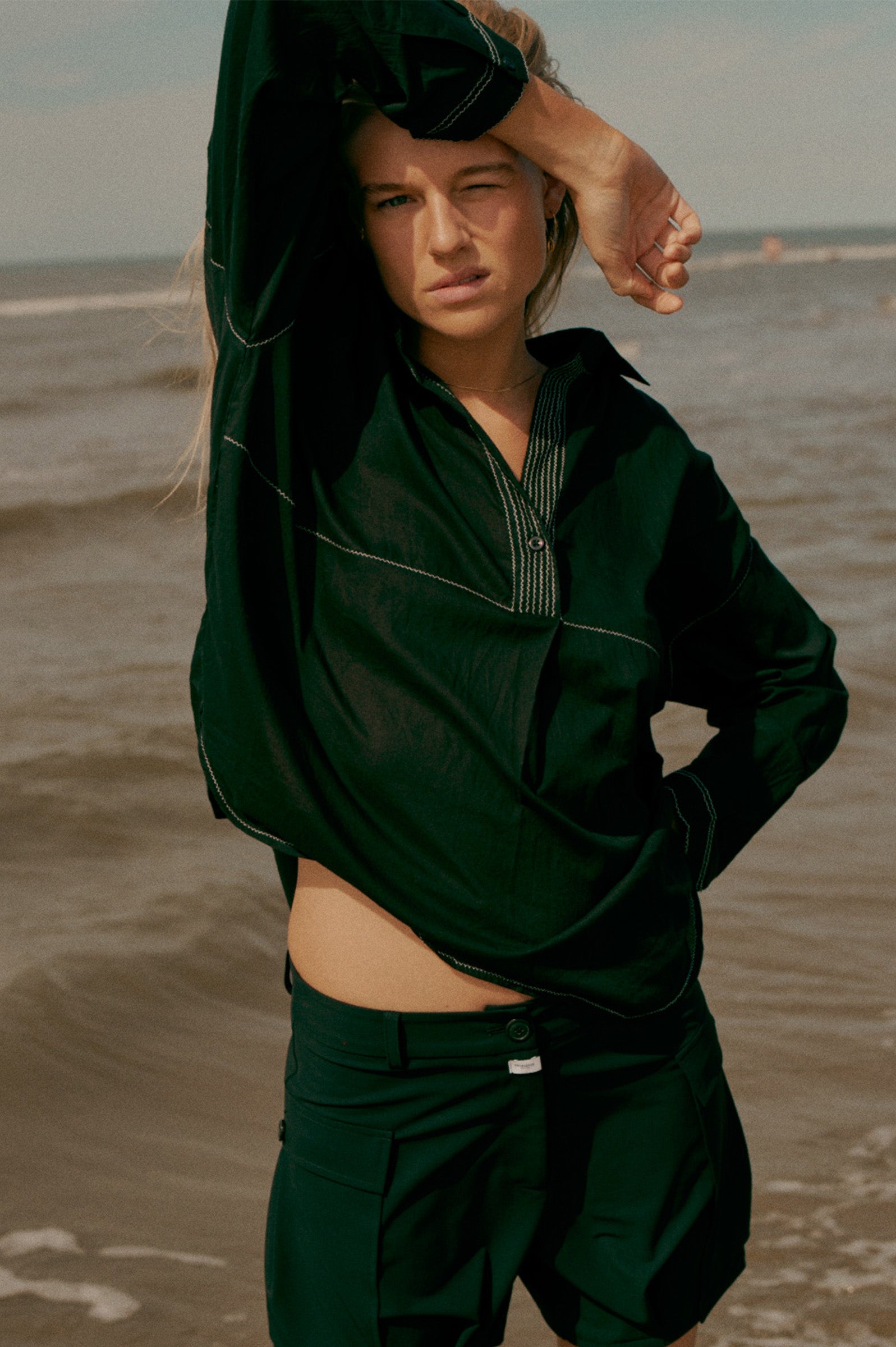 Blouse (S26SE040) Black - Ecru | Penn&Ink