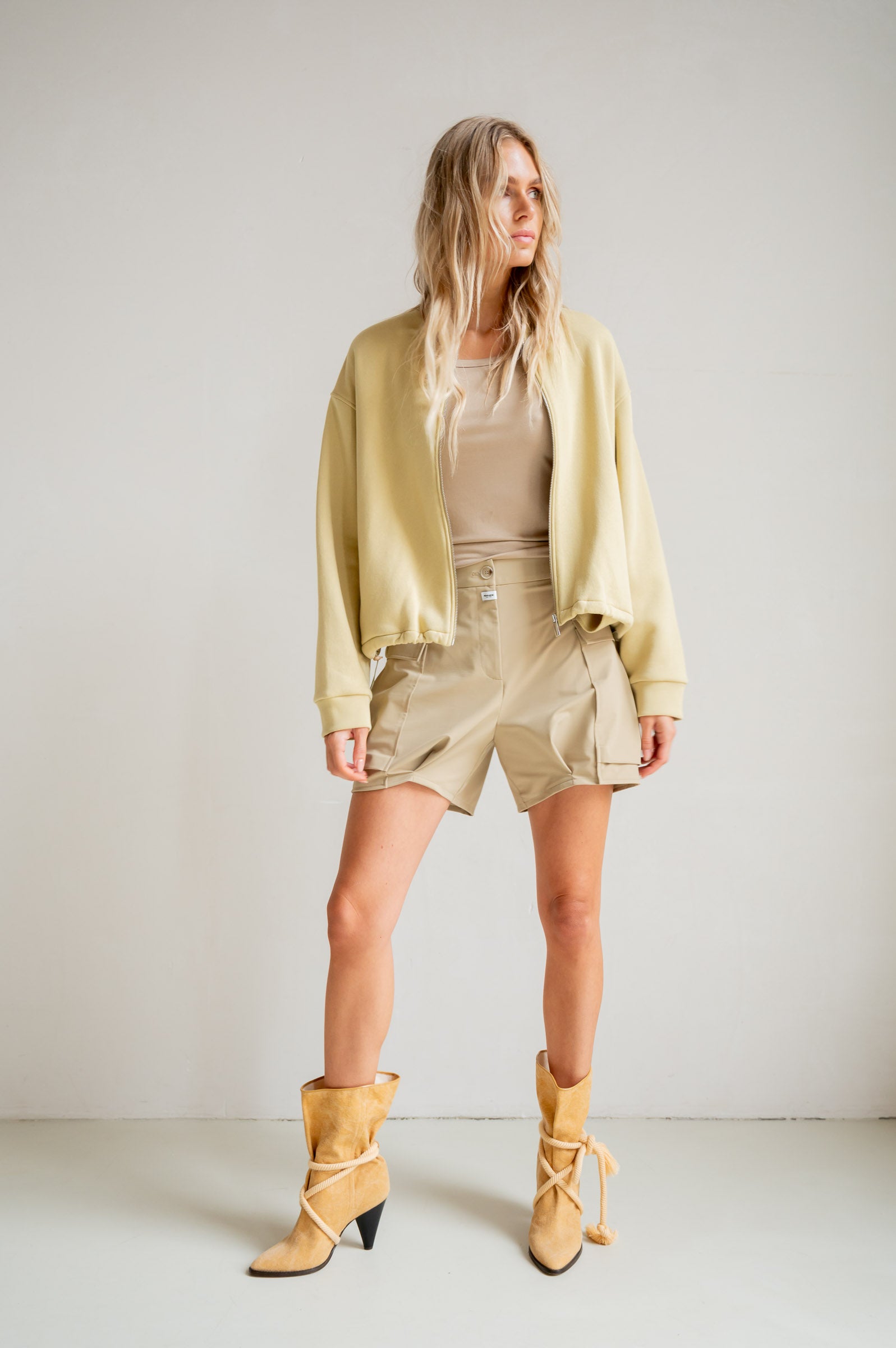 CARDIGAN PRINT (S26T1230) PALE OLIVE - ECRU