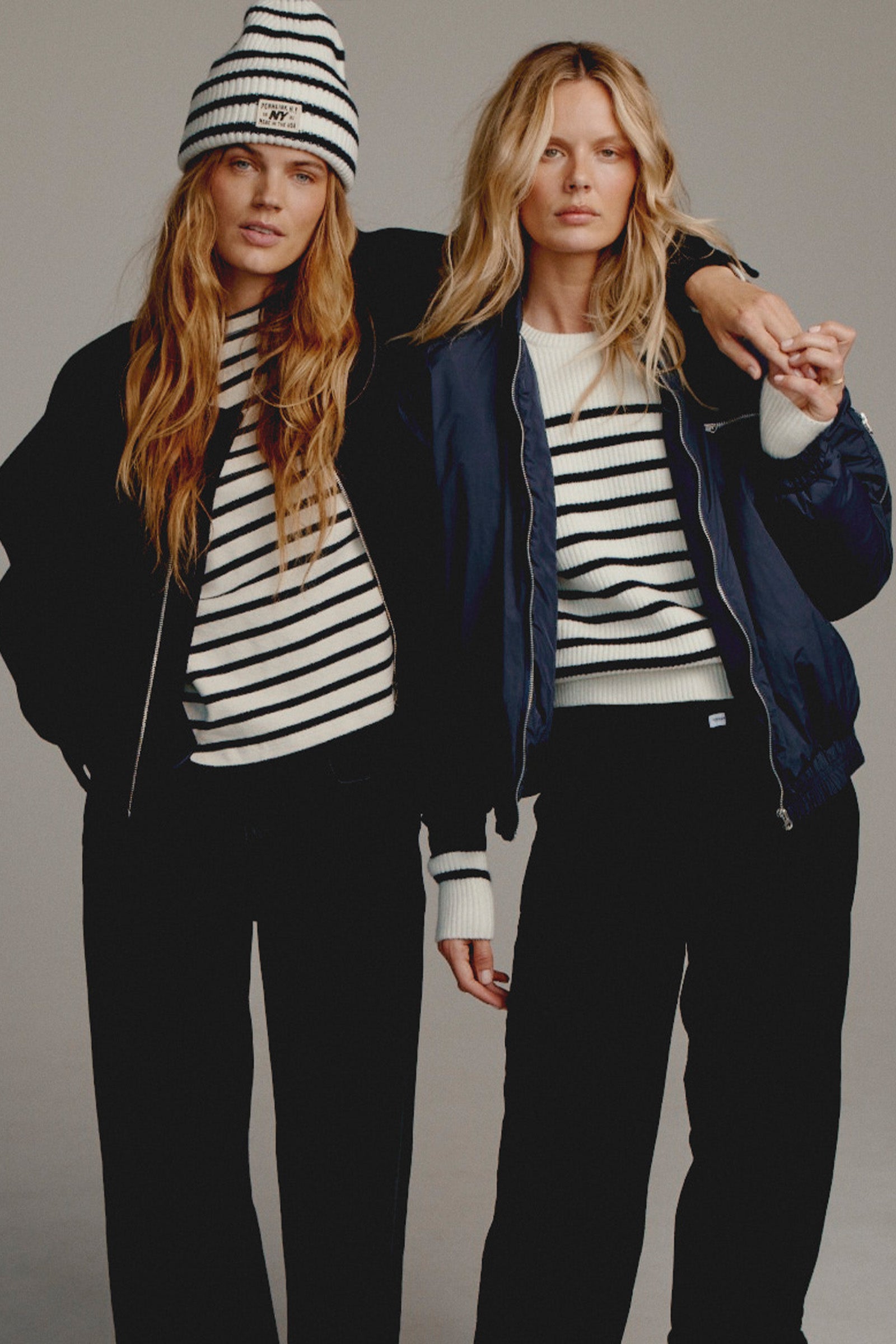 JUMPER STRIPE (W25B351) ECRU - NAVY