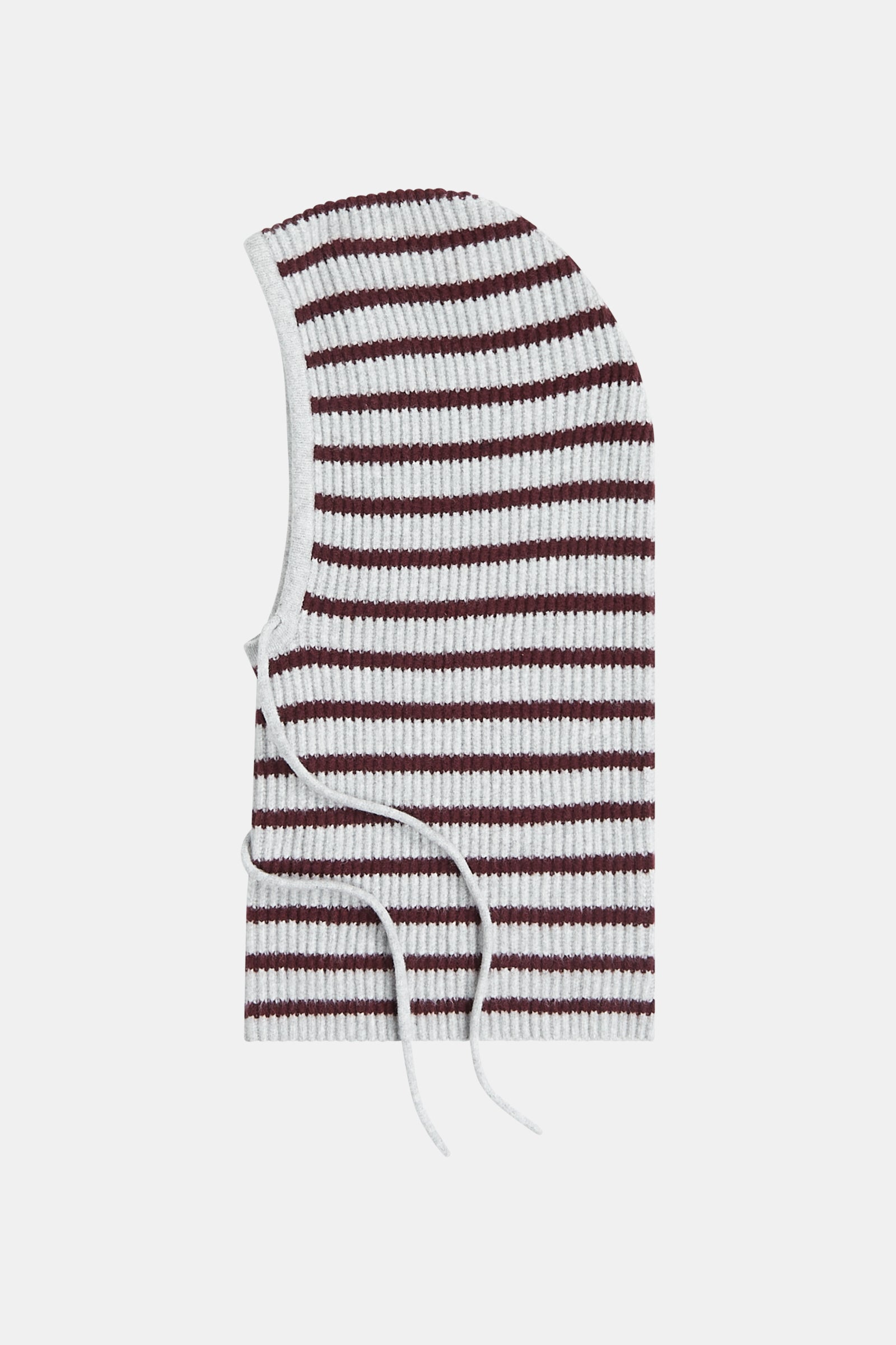 BALACLAVA STRIPE (W25B357) GREY MELANGE - AUBERGINE