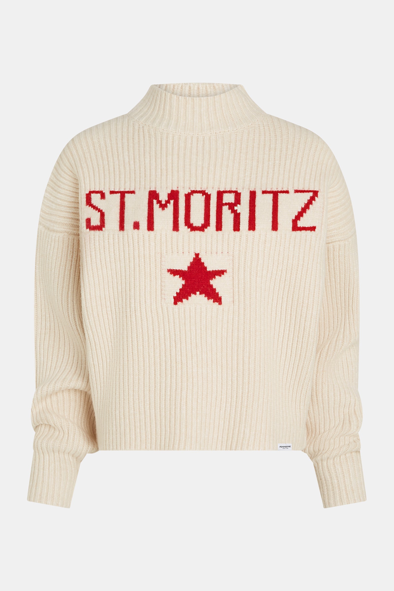 JUMPER (W25B380LTD) ECRU - RED