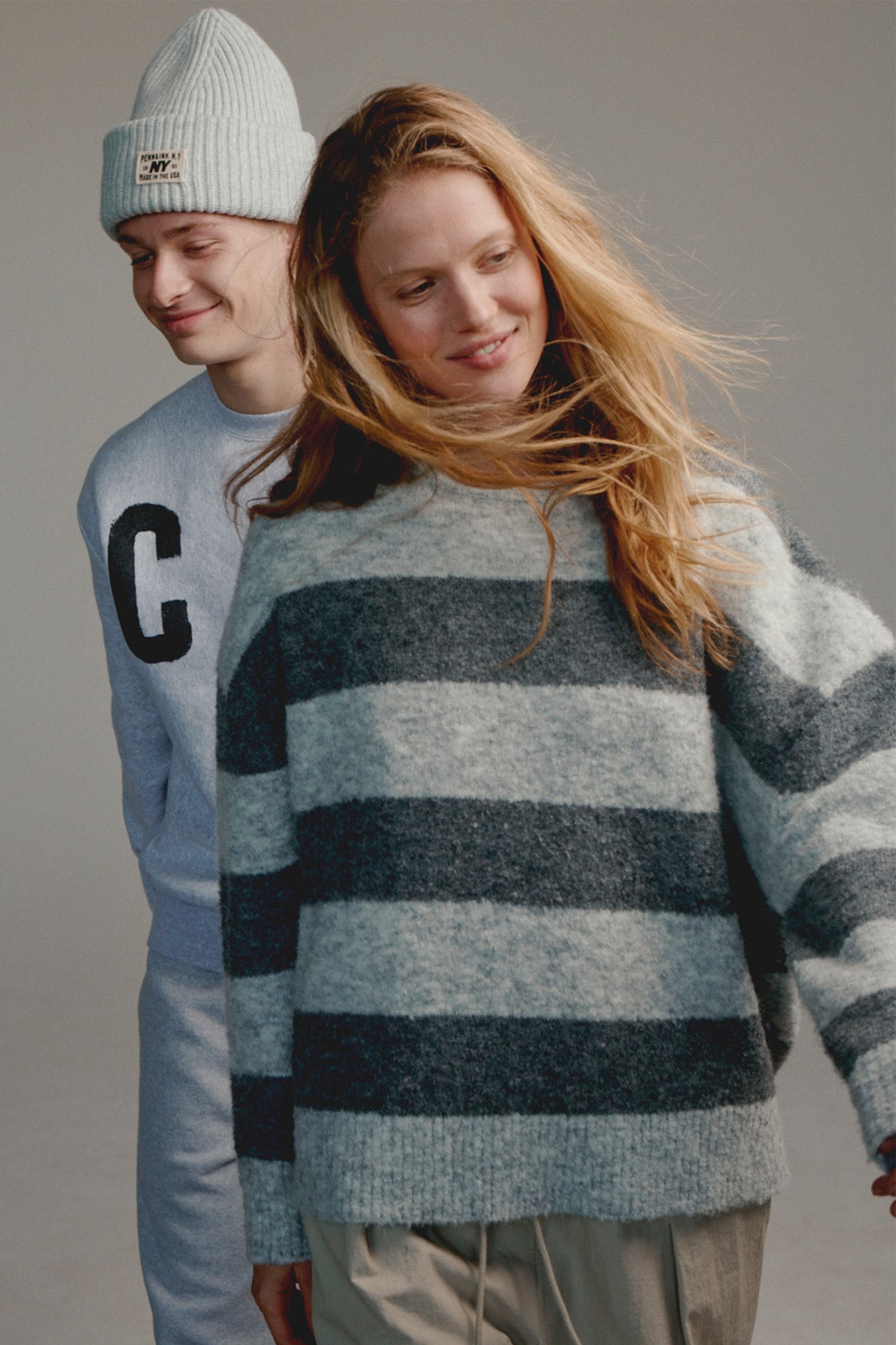 JUMPER STRIPE (W25C297) LIGHT GREY - GREY