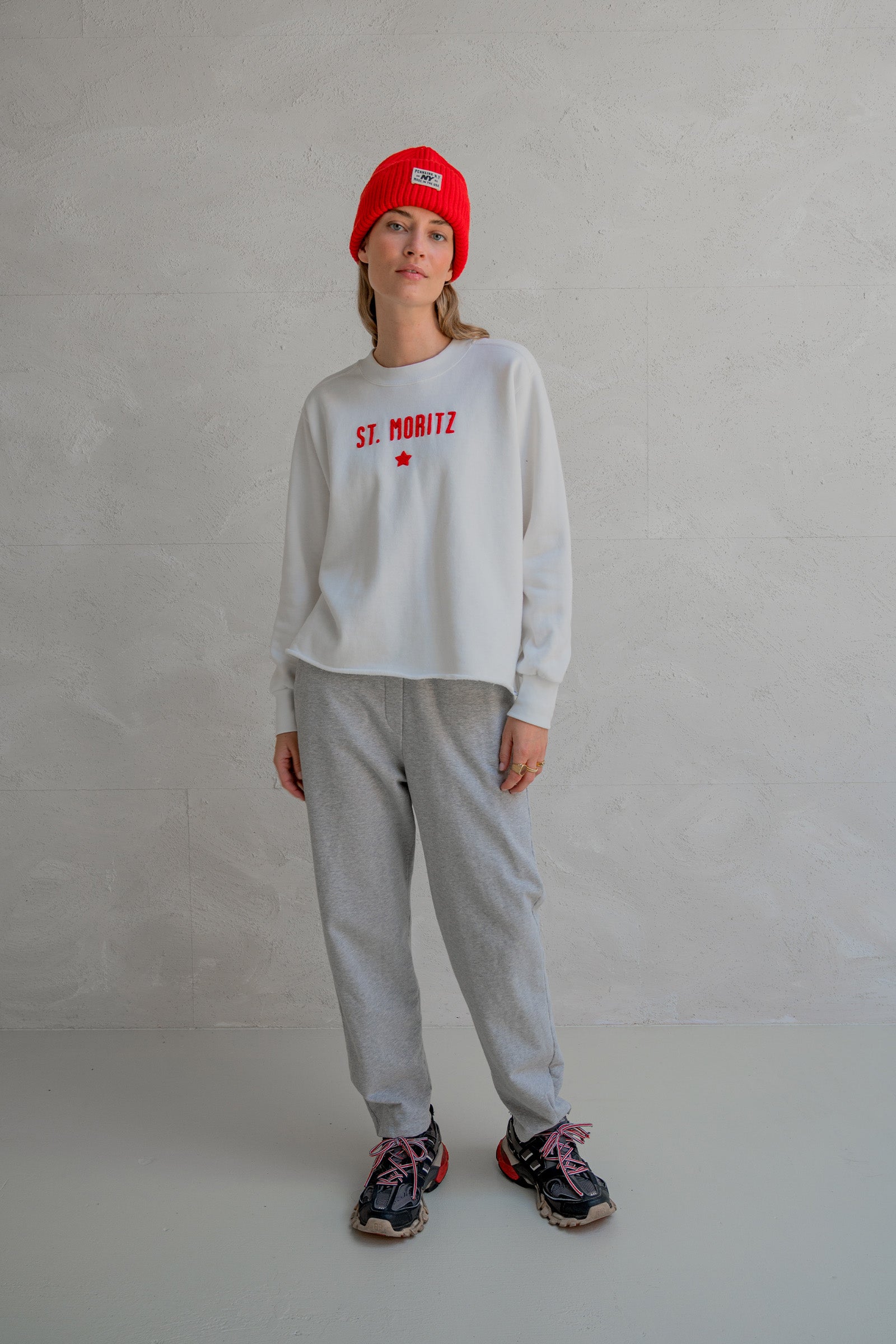 SWEATER PRINT (W25F1700) ECRU - TOMATO