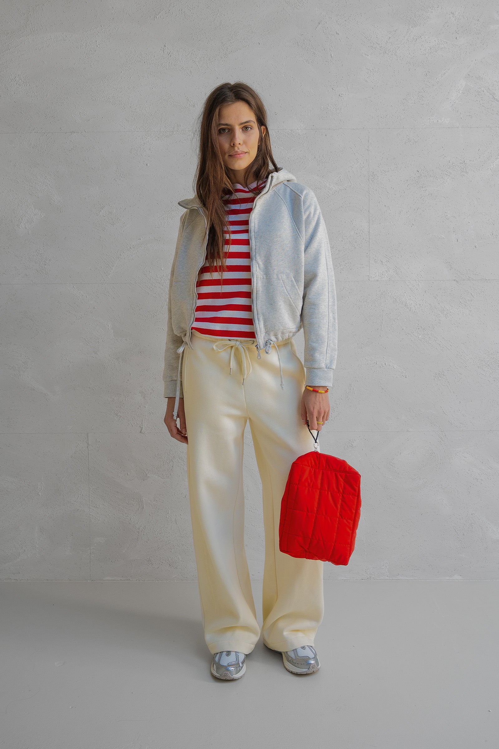 HOODIE PRINT (W25F1701) ECRU MELANGE