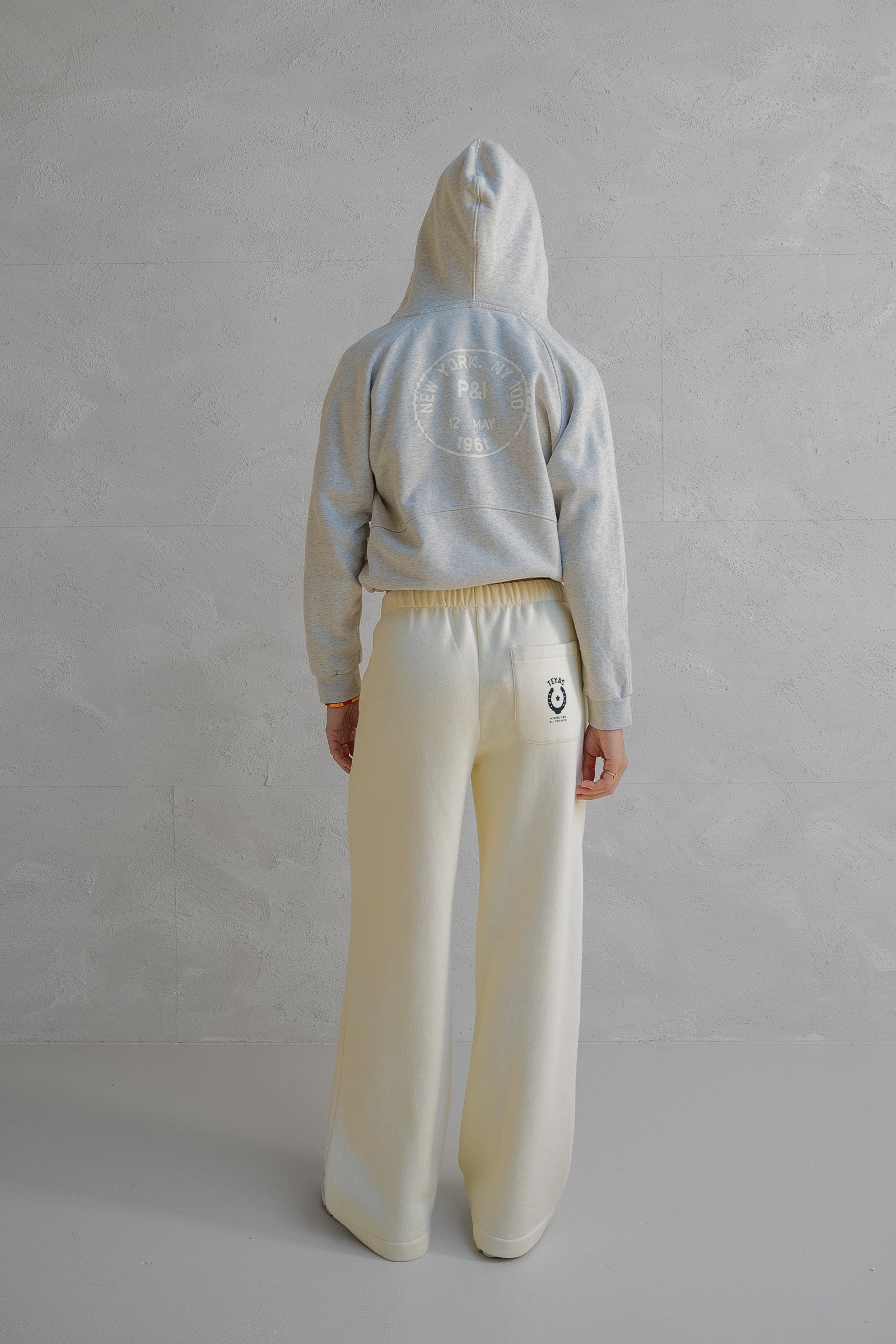 HOODIE PRINT (W25F1701) ECRU MELANGE