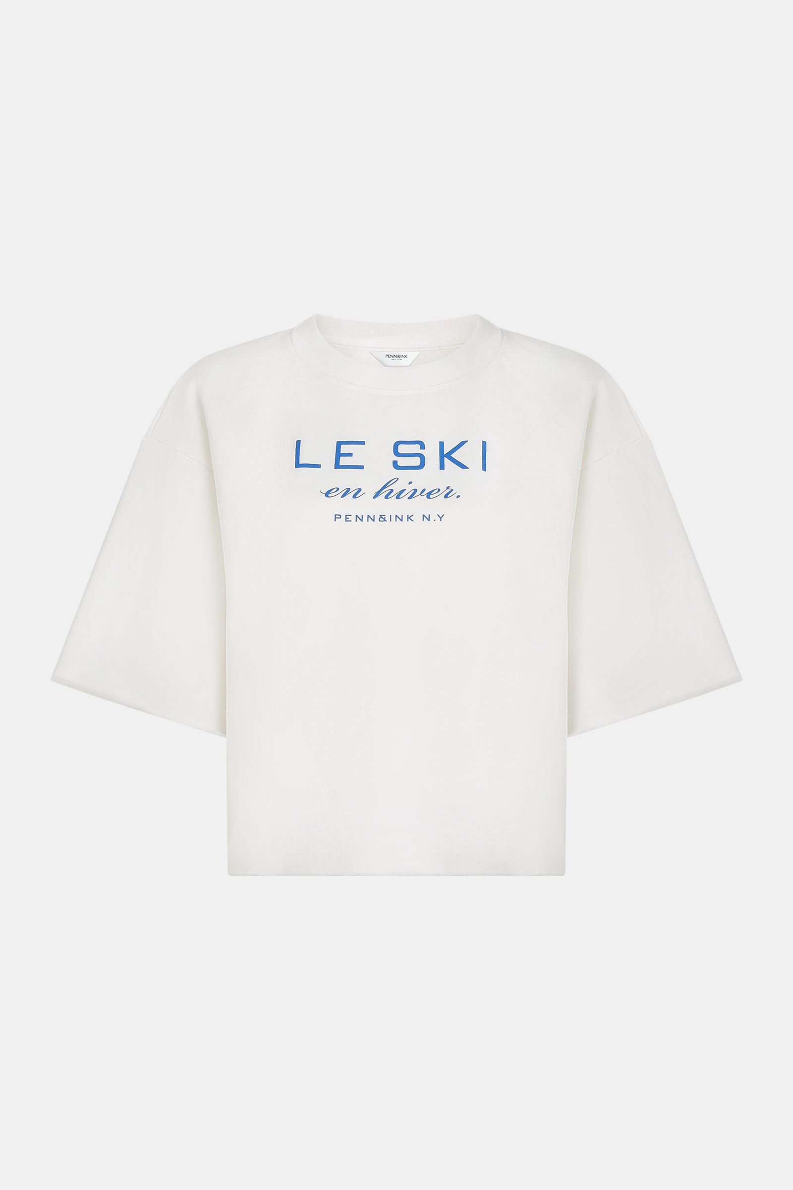 SWEATER PRINT (W25F1702) ECRU - ROYAL BLUE