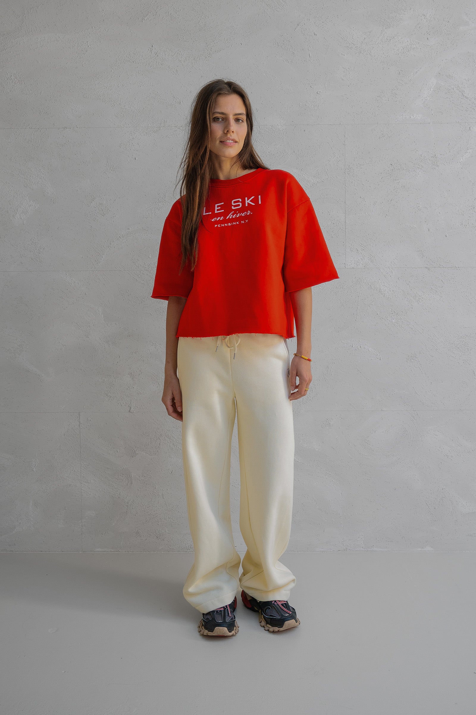 SWEATER PRINT (W25F1702) TOMATO - ECRU