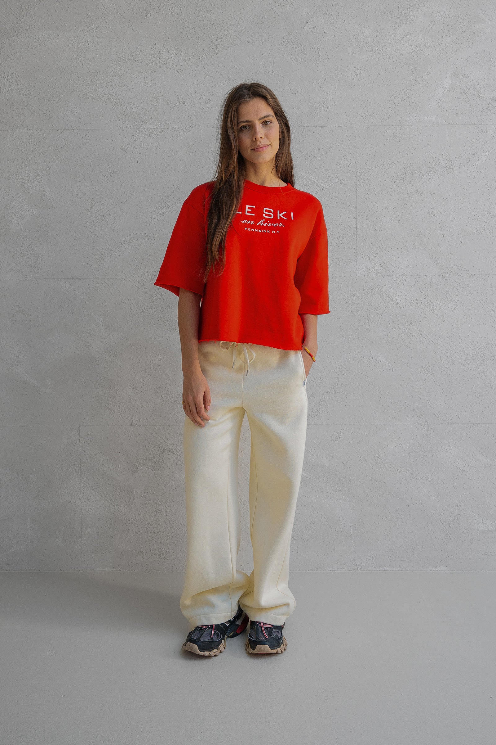 SWEATER PRINT (W25F1702) TOMATO - ECRU