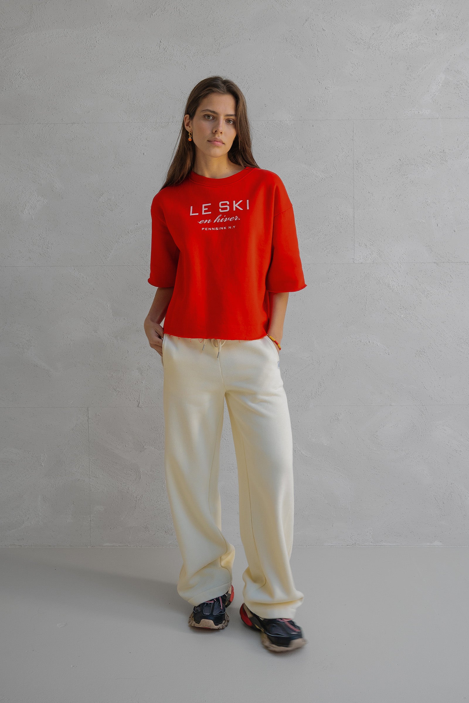 SWEATER PRINT (W25F1702) TOMATO - ECRU