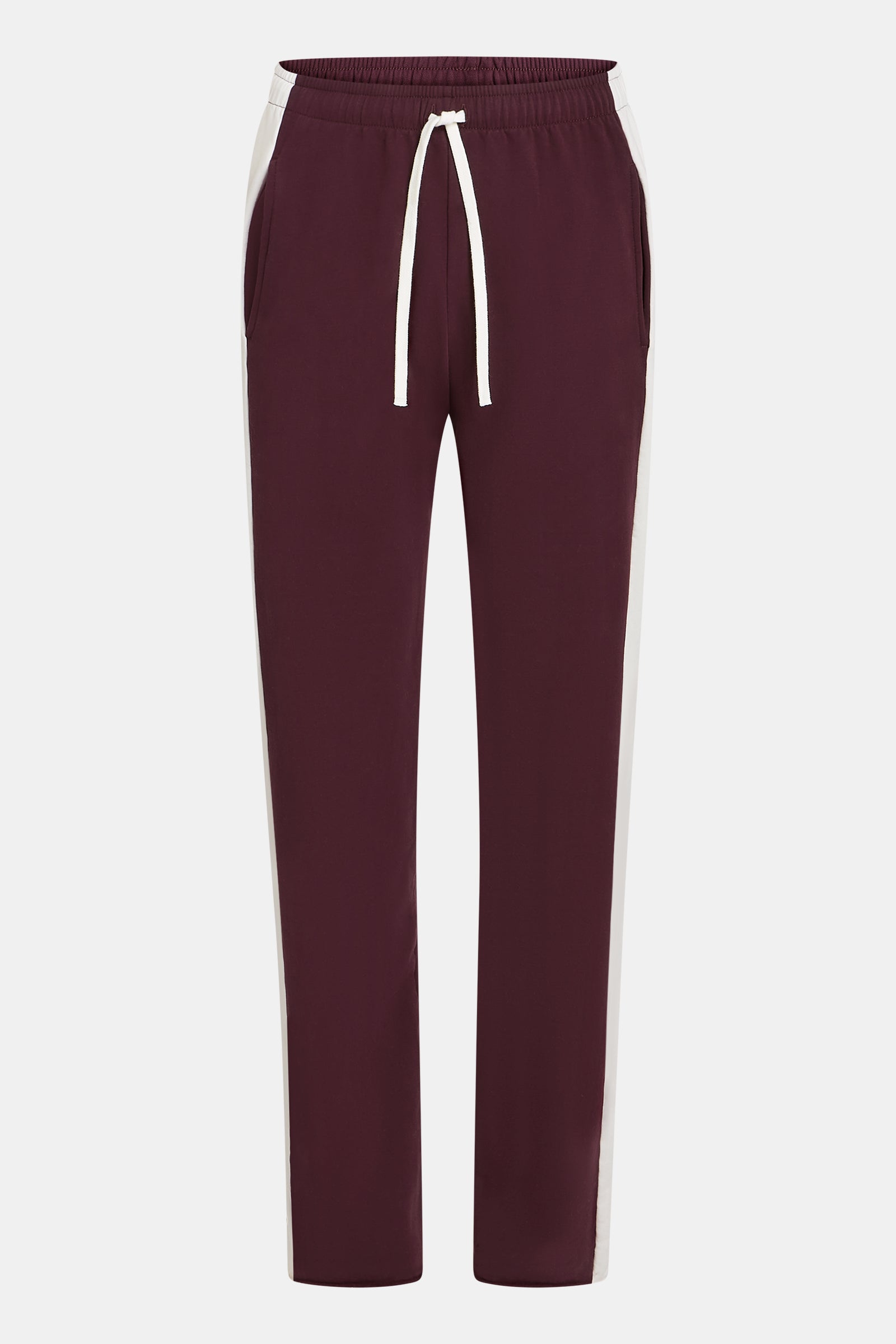TROUSERS STRIPE (W25F1706) AUBERGINE - ECRU