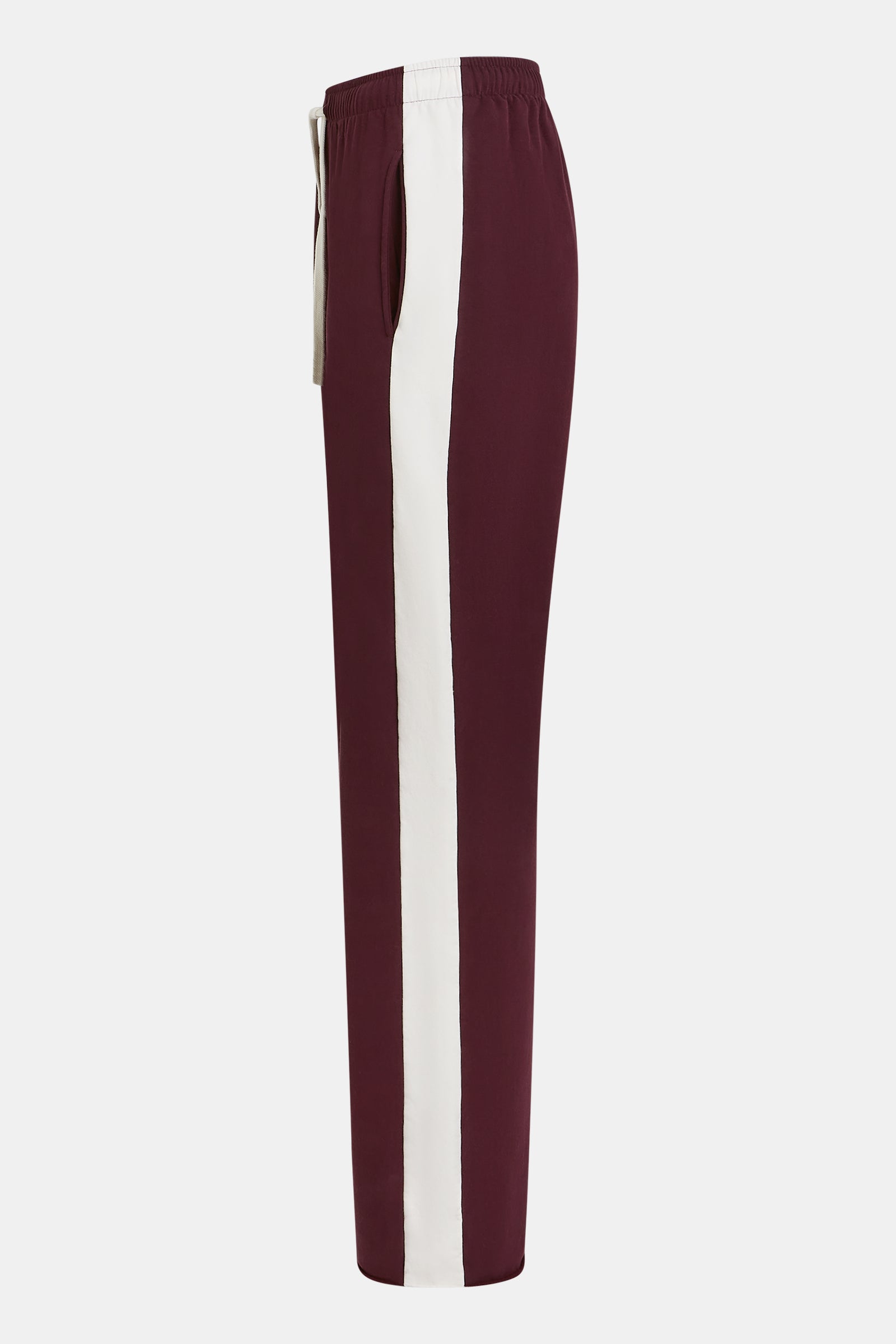 TROUSERS STRIPE (W25F1706) AUBERGINE - ECRU