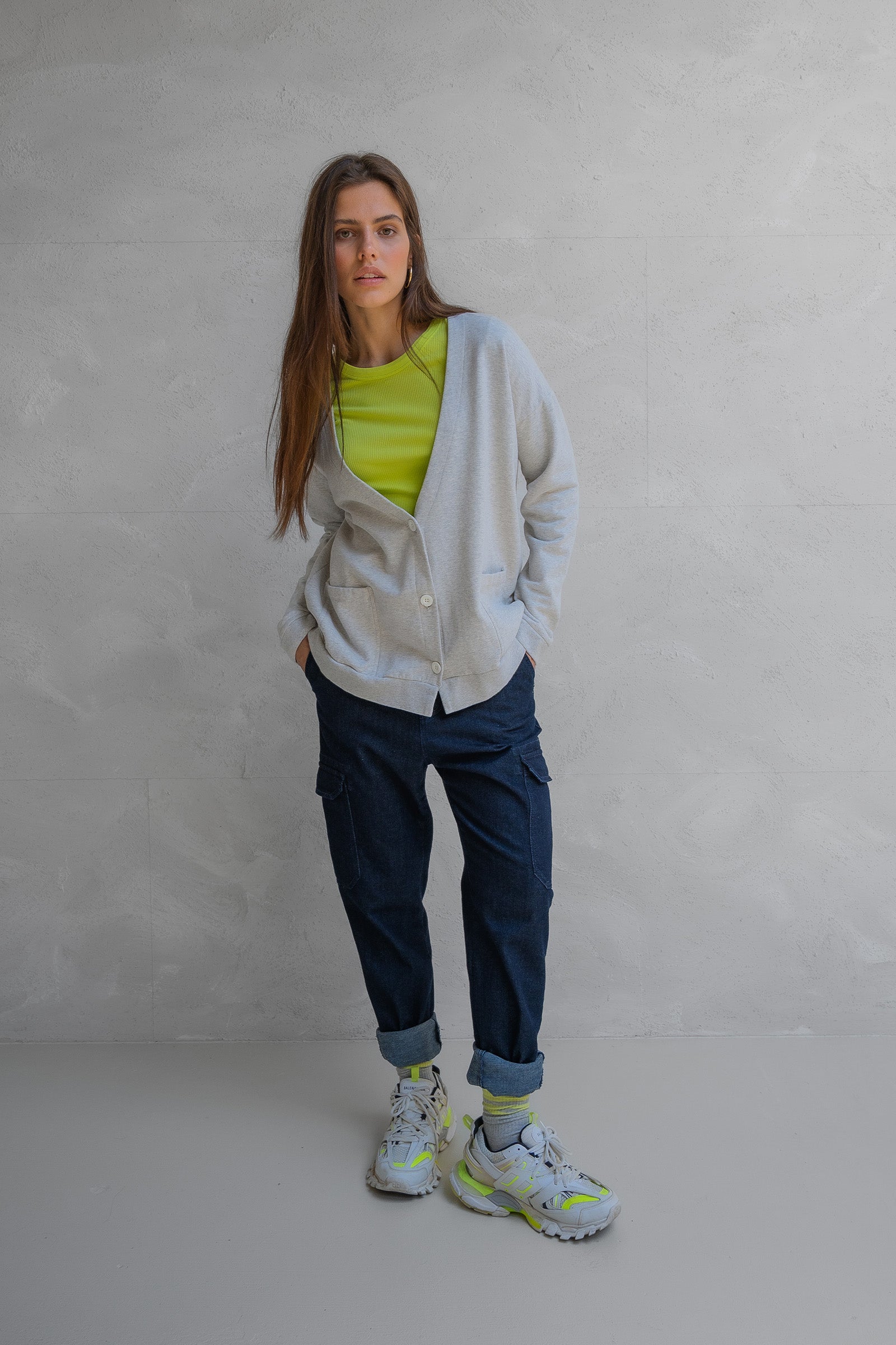 CARDIGAN (W25F1710) GREY MELANGE