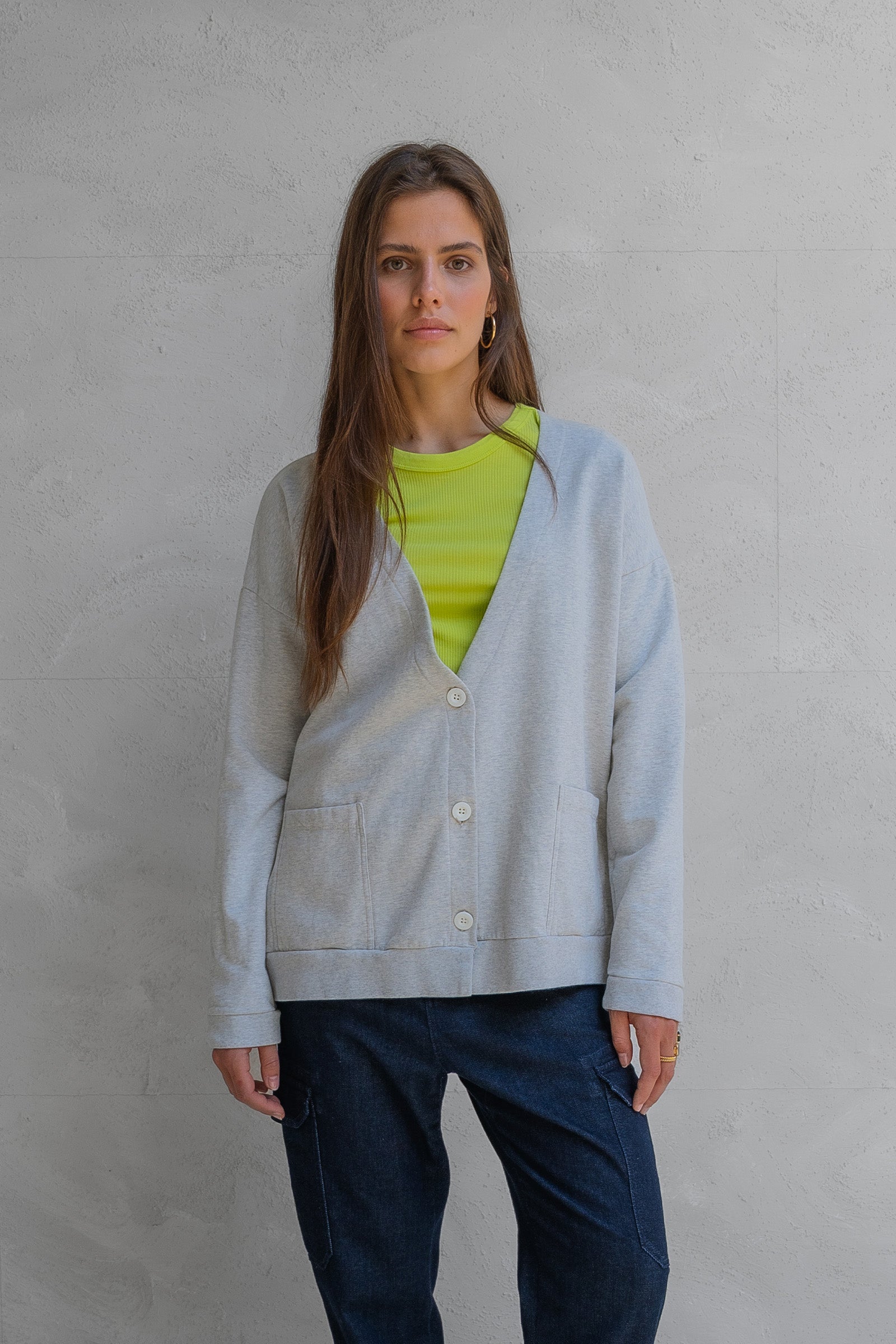 CARDIGAN (W25F1710) GREY MELANGE