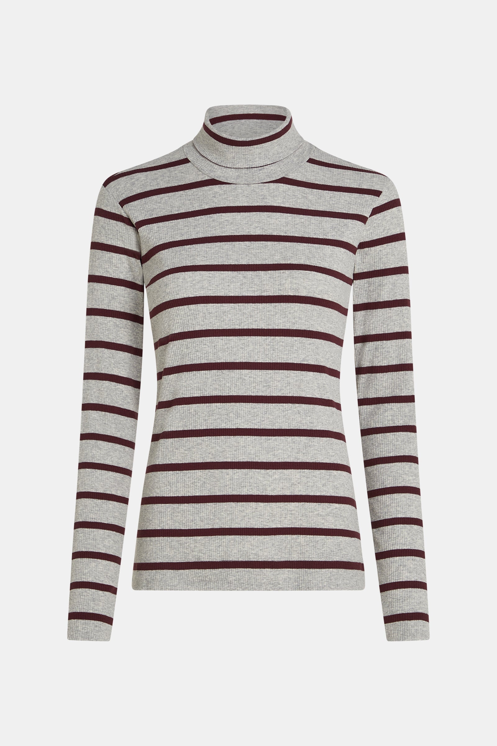 LONGSLEEVE STRIPE MELANGE (W25F1720-STM) GREY MELANGE - AUBERGINE