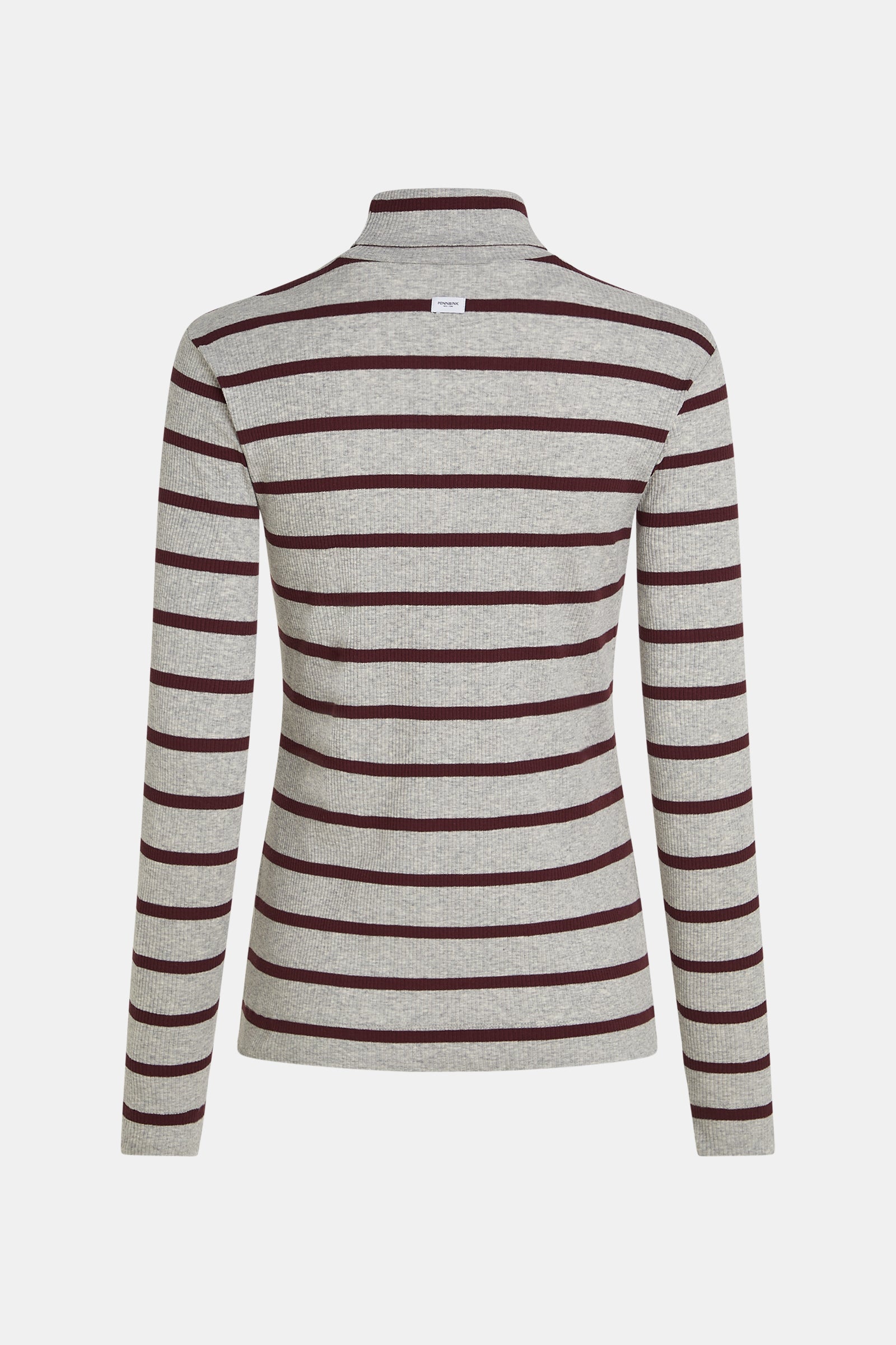 LONGSLEEVE STRIPE MELANGE (W25F1720-STM) GREY MELANGE - AUBERGINE