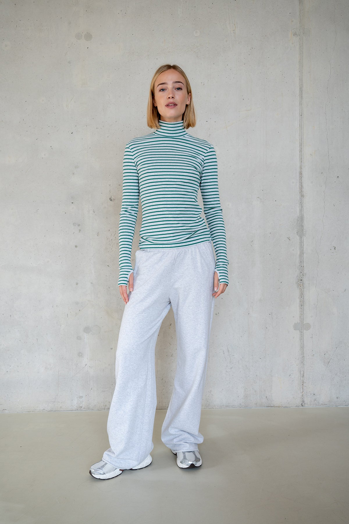 TROUSERS MELANGE (W25F1766LTD-M) GREY MELANGE - ECRU