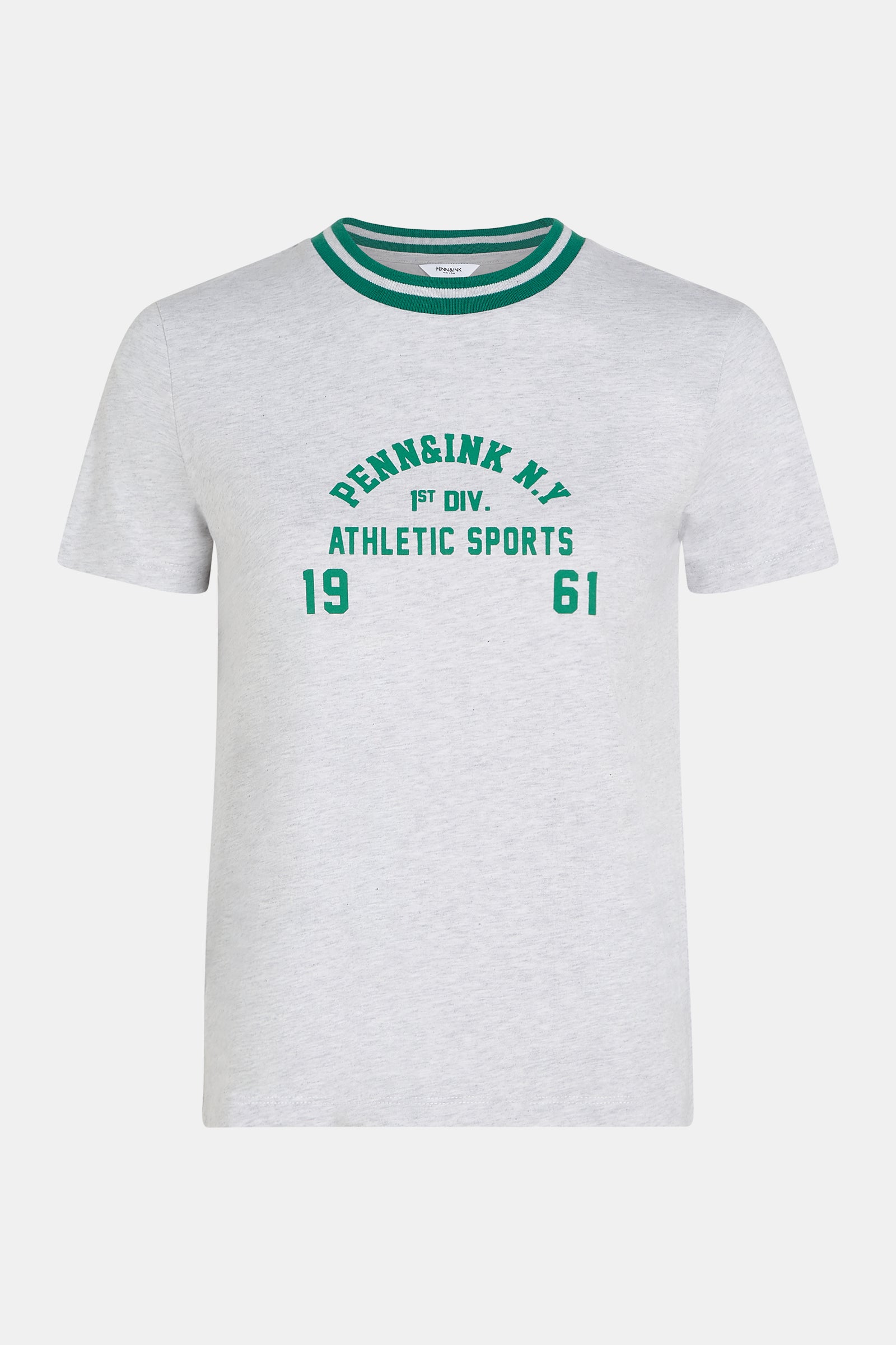 T-SHIRT PRINT (W25F1768LTD) GREY MELANGE - GREEN