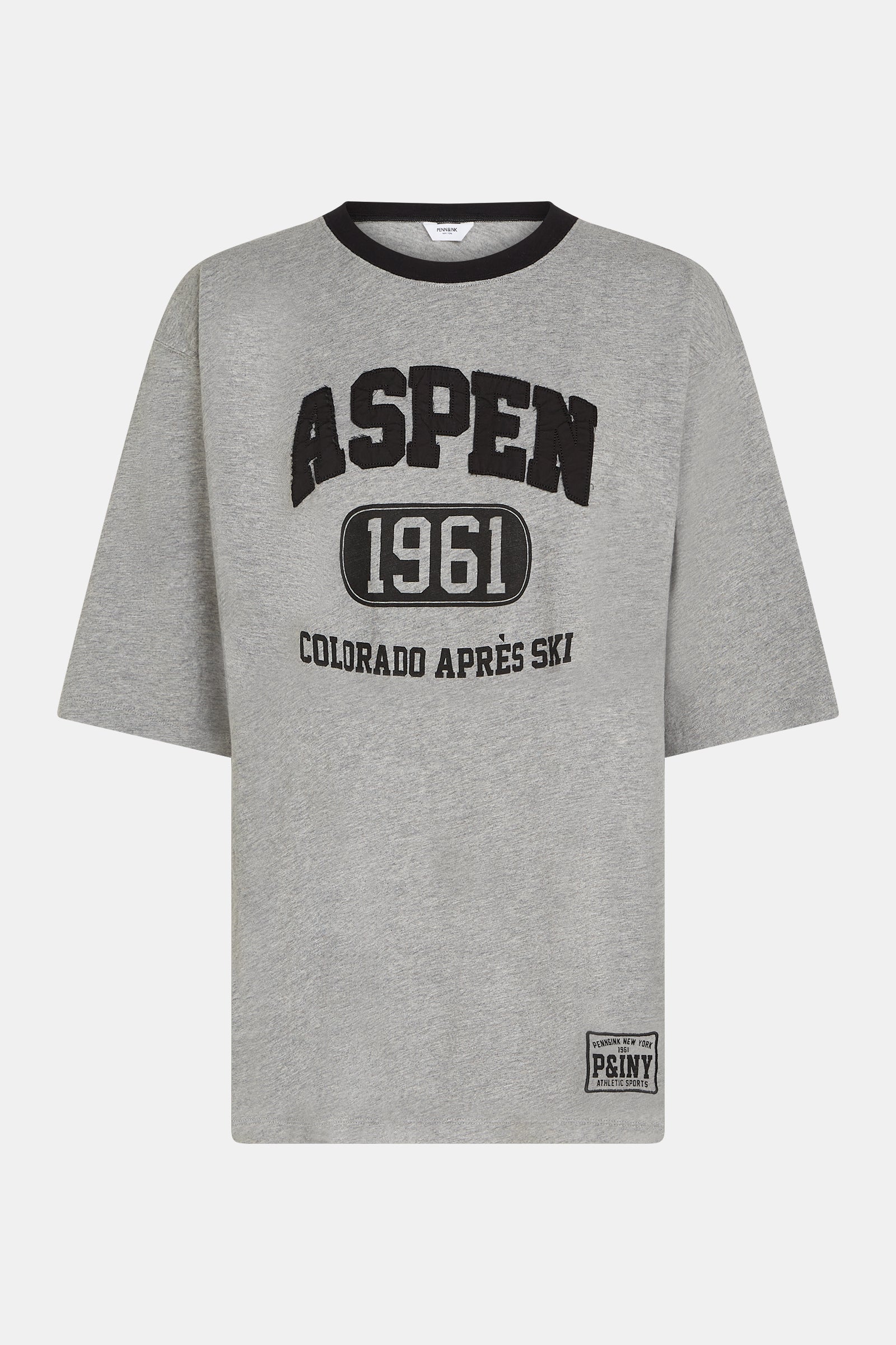 T-SHIRT PRINT (W25F1769LTD) GREY MELANGE - BLACK