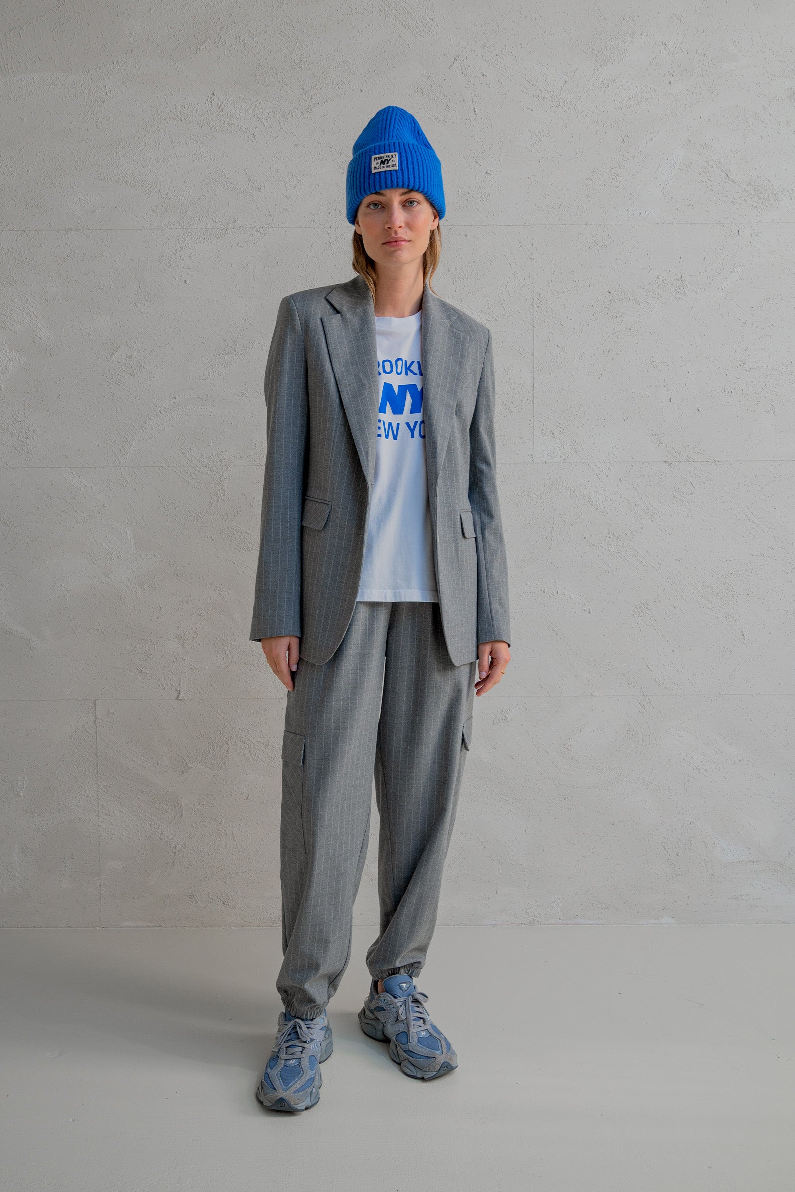 TROUSERS STRIPE (W25N1624) GREY MELANGE