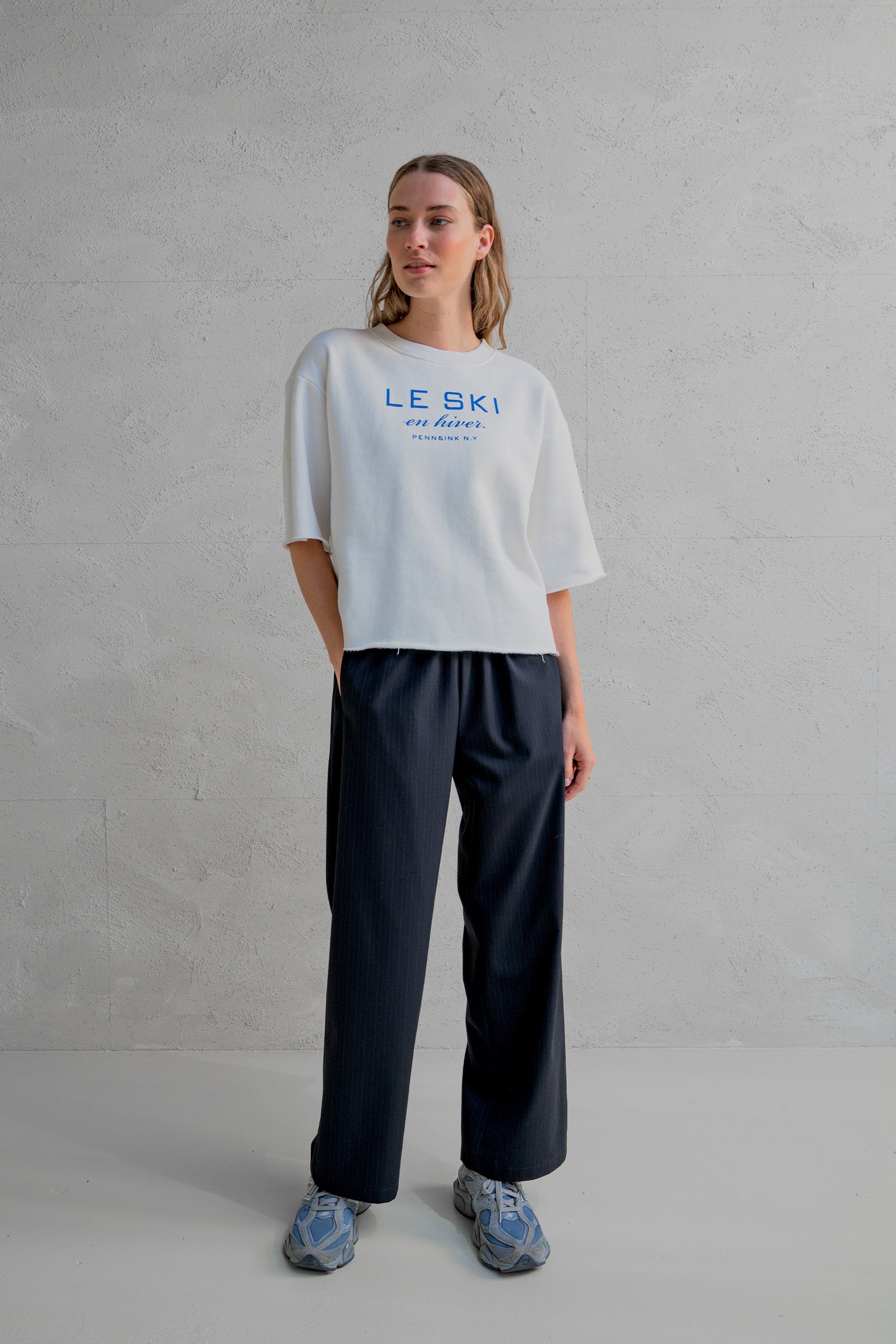 TROUSERS (W25N1632) NAVY STRIPE