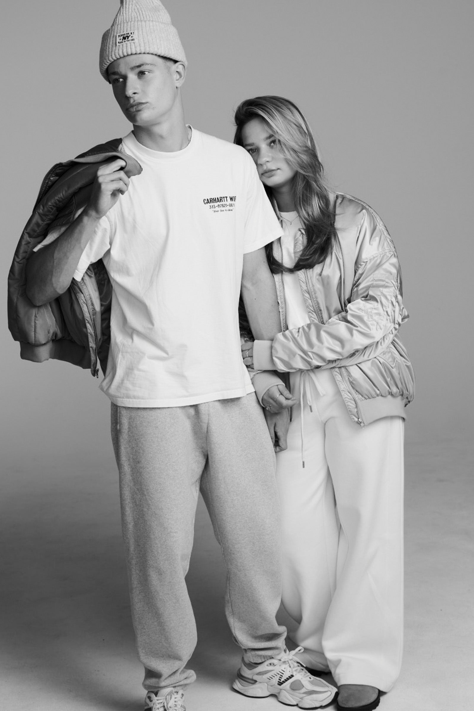 TROUSERS PRINT (W25T1185) ECRU - BLACK