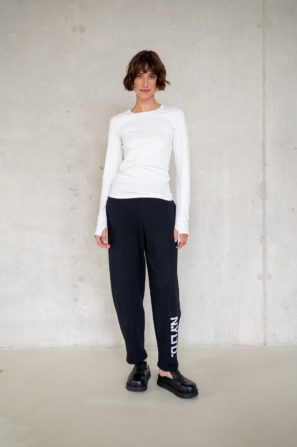 TROUSERS PRINT (W25T1218LTD) BLACK - ECRU