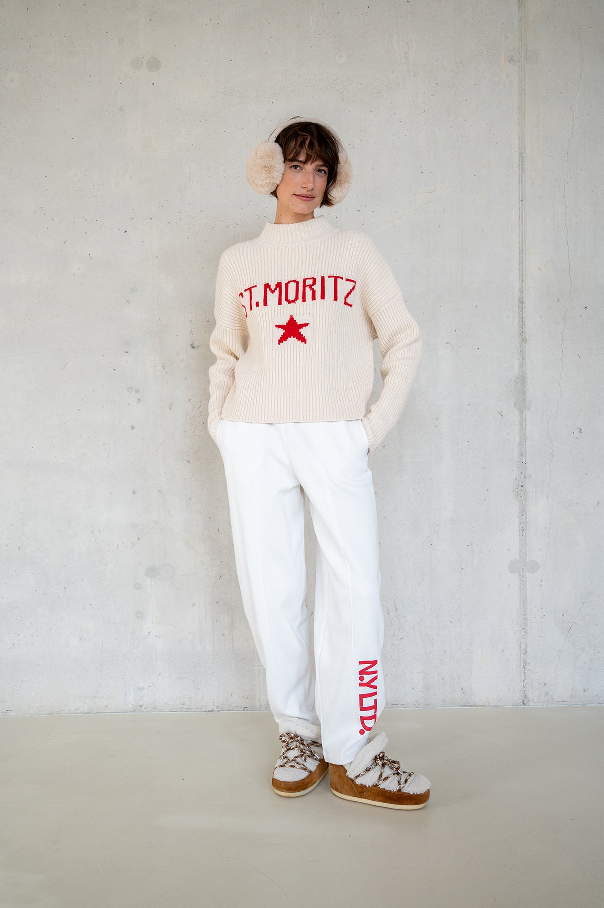 TROUSERS PRINT (W25T1218LTD) MILK - RED